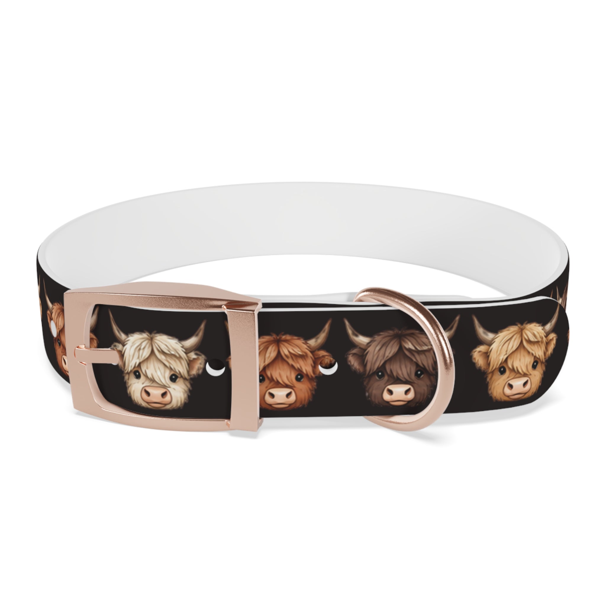 Highland Cow Dog Collar — Cute Scottish Cow Print Pet Collar