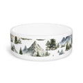 Mountain Pines Pet Bowl — Scenic Watercolor Mountains Dog & Cat Bowl
