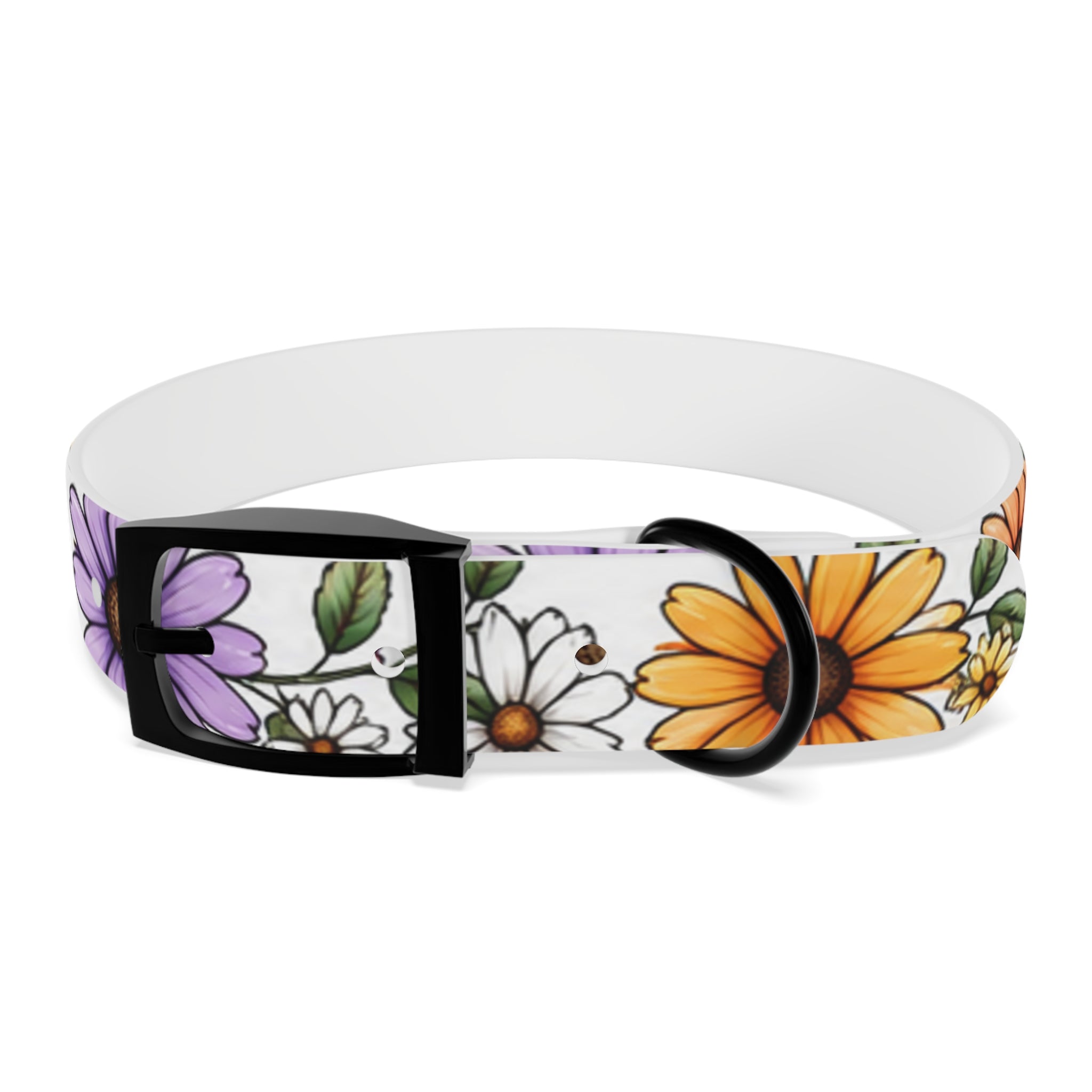 Floral Daisy Dog Collar — Colorful Spring Flower Pet Collar