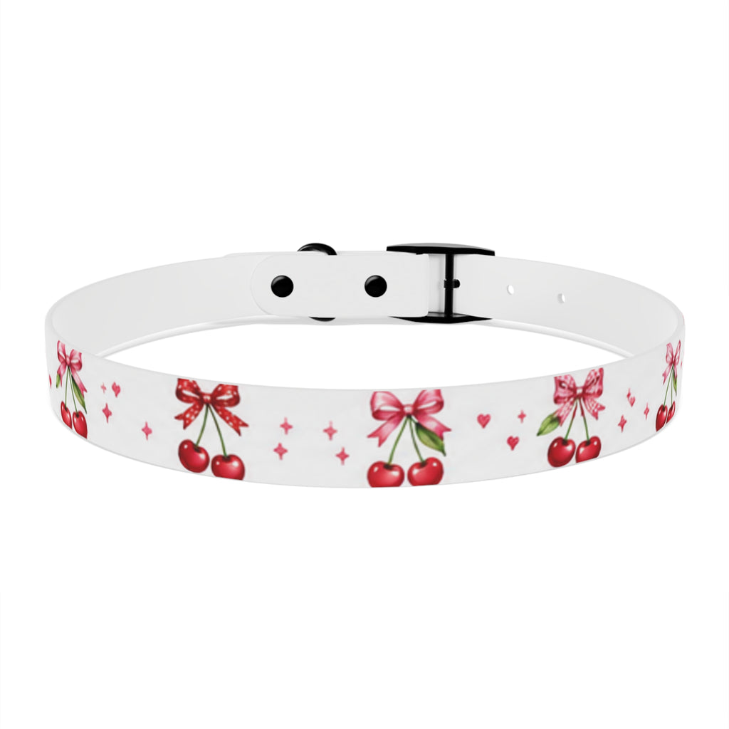 Cherry Bow Dog Collar — Cute Red Cherries Pattern Collar for Small & Medium Dogs