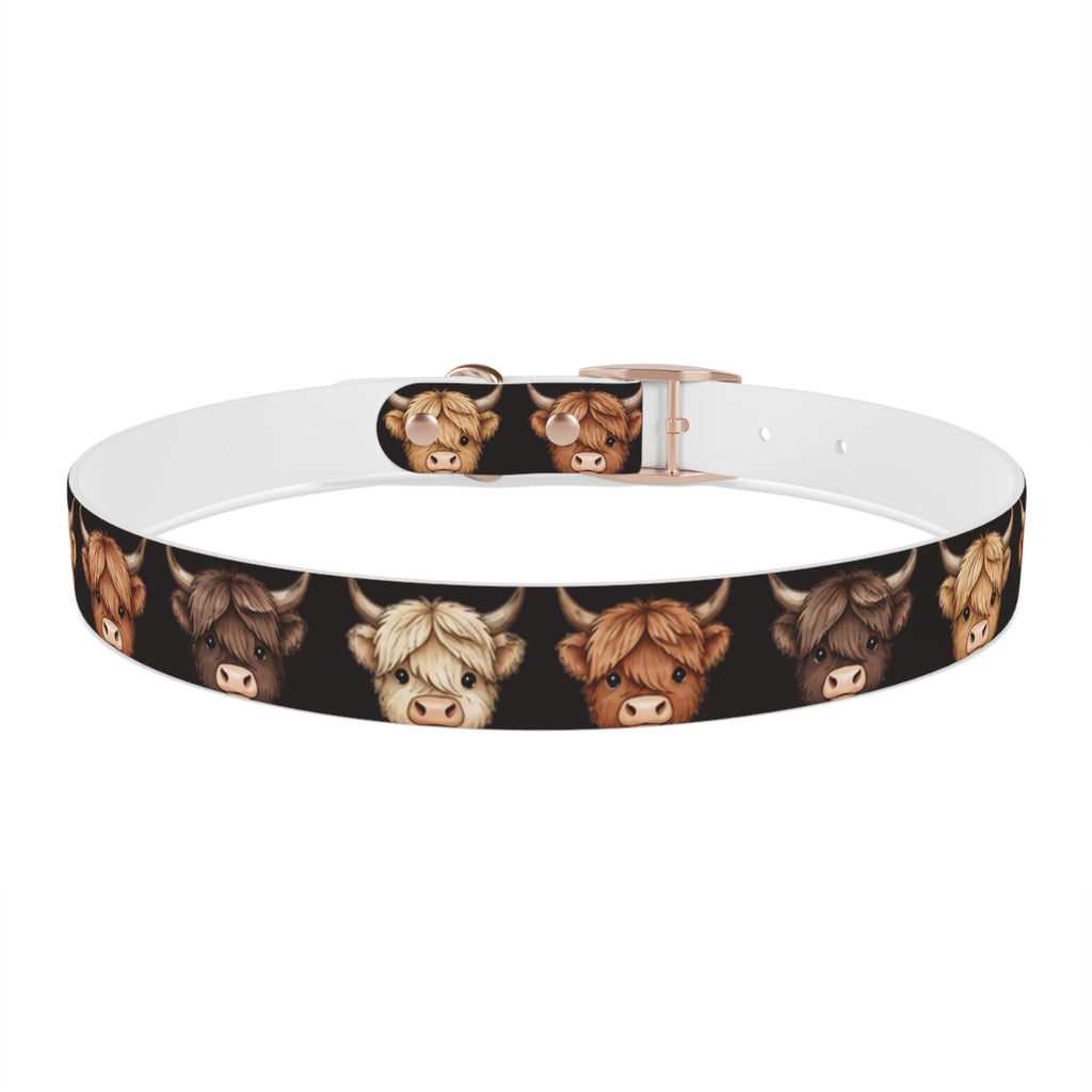 Highland Cow Dog Collar — Cute Scottish Cow Print Pet Collar