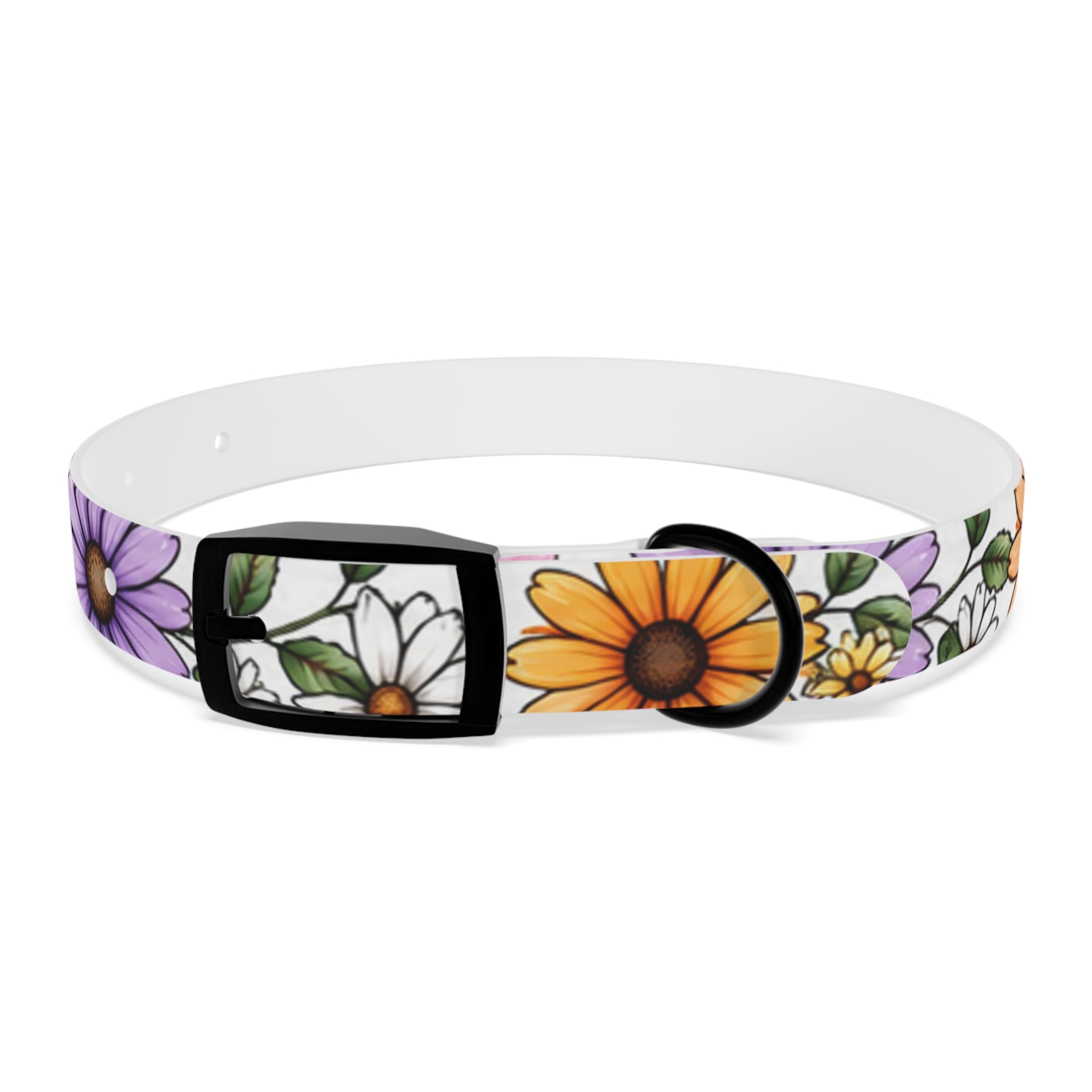Floral Daisy Dog Collar — Colorful Spring Flower Pet Collar