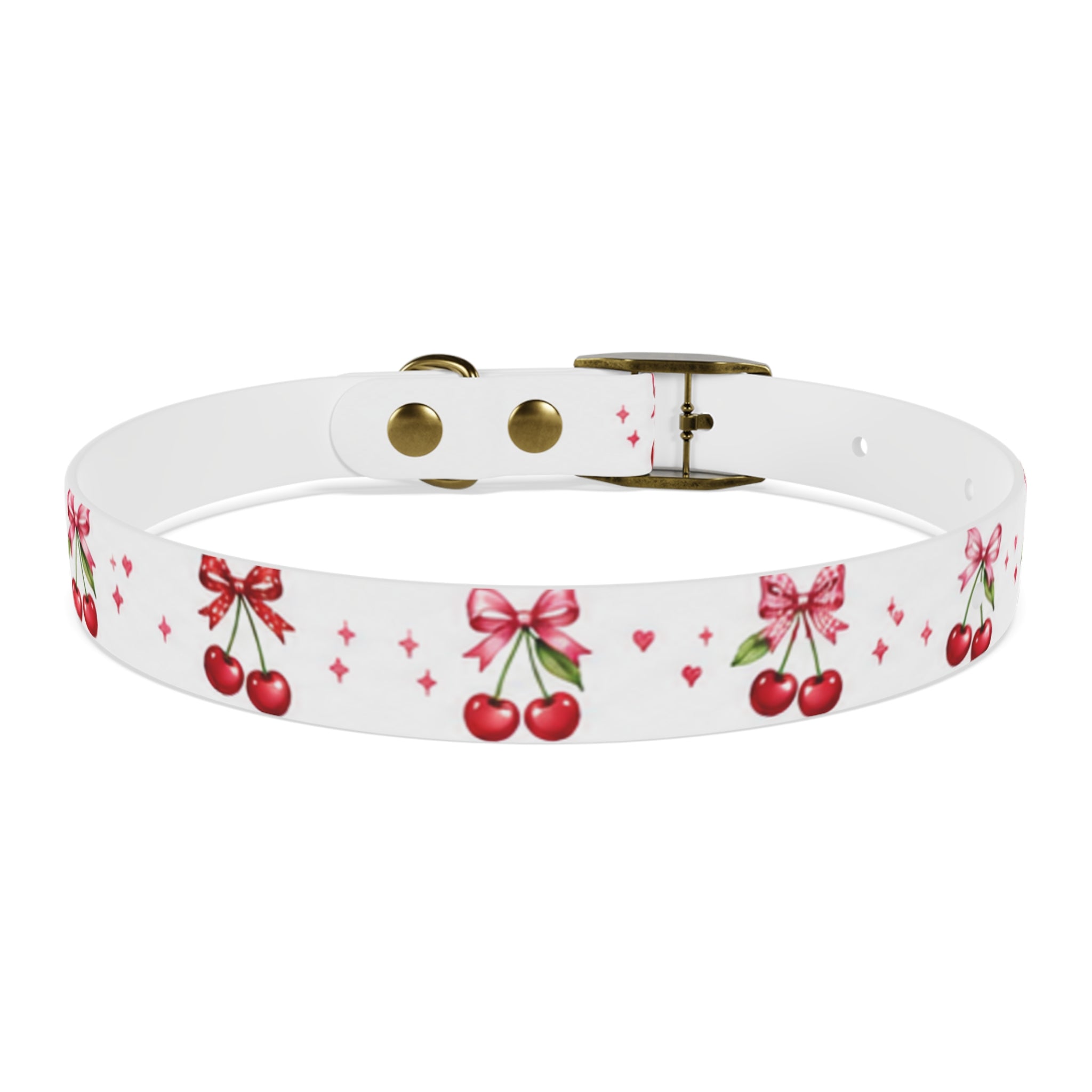 Cherry Bow Dog Collar — Cute Red Cherries Pattern Collar for Small & Medium Dogs