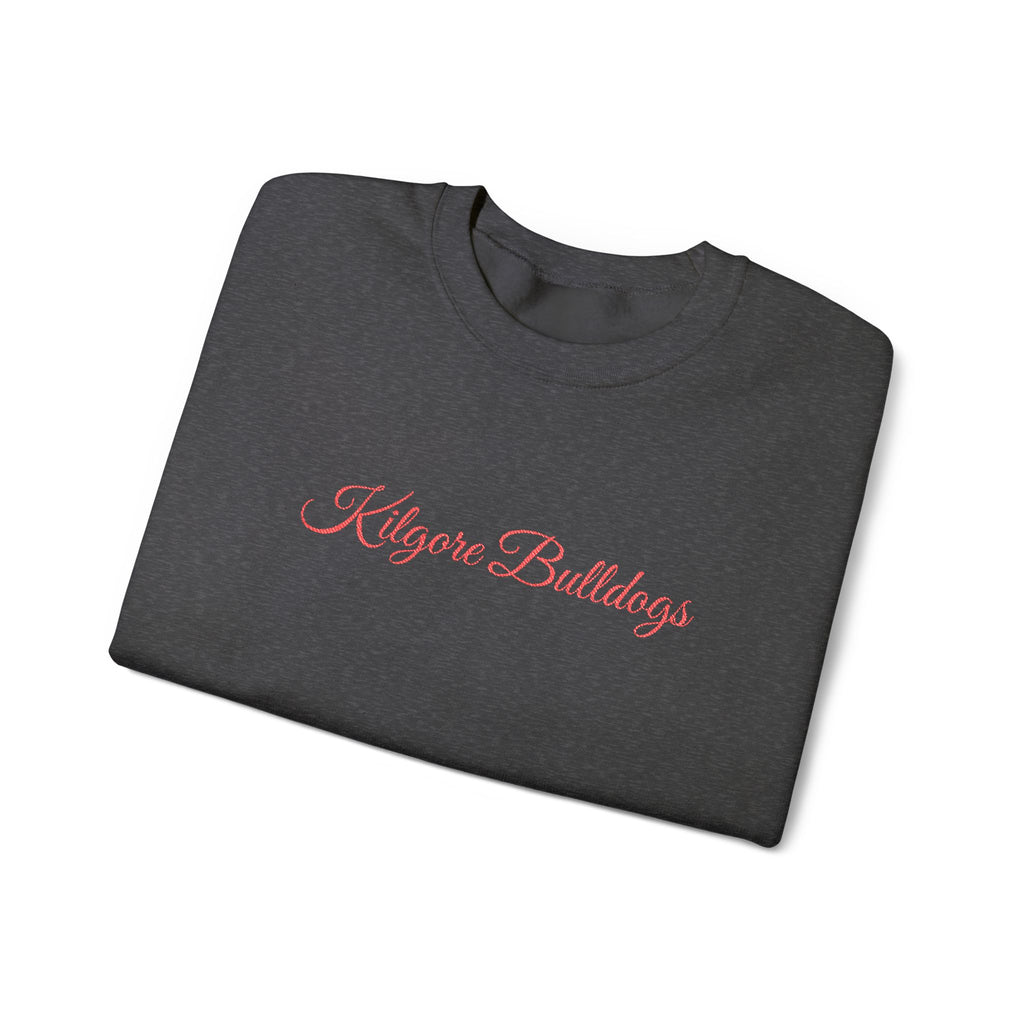 Crewneck Sweatshirt — 'Kilgore Bulldogs' Script Logo, Soft Casual School Spirit Pullover