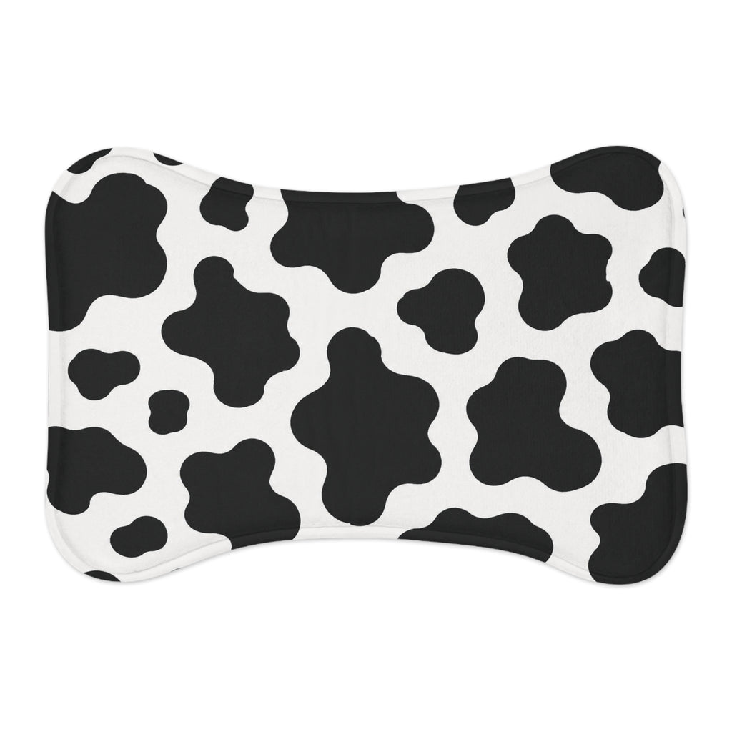Cow Print Pet Feeding Mat — Non-Slip, Waterproof Dog & Cat Bowl Placemat