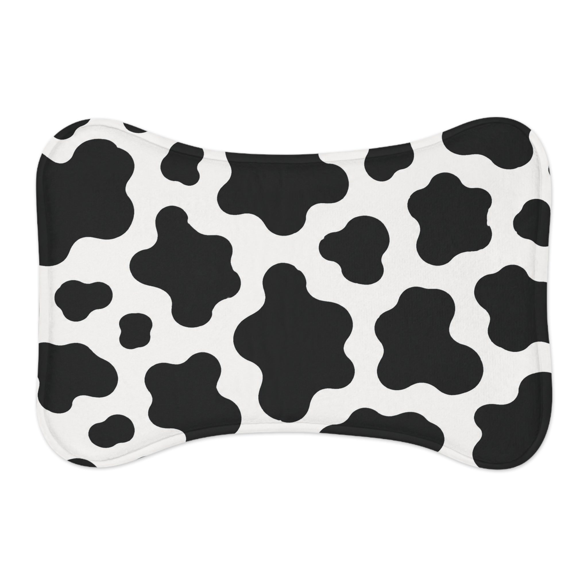 Cow Print Pet Feeding Mat — Non-Slip, Waterproof Dog & Cat Bowl Placemat
