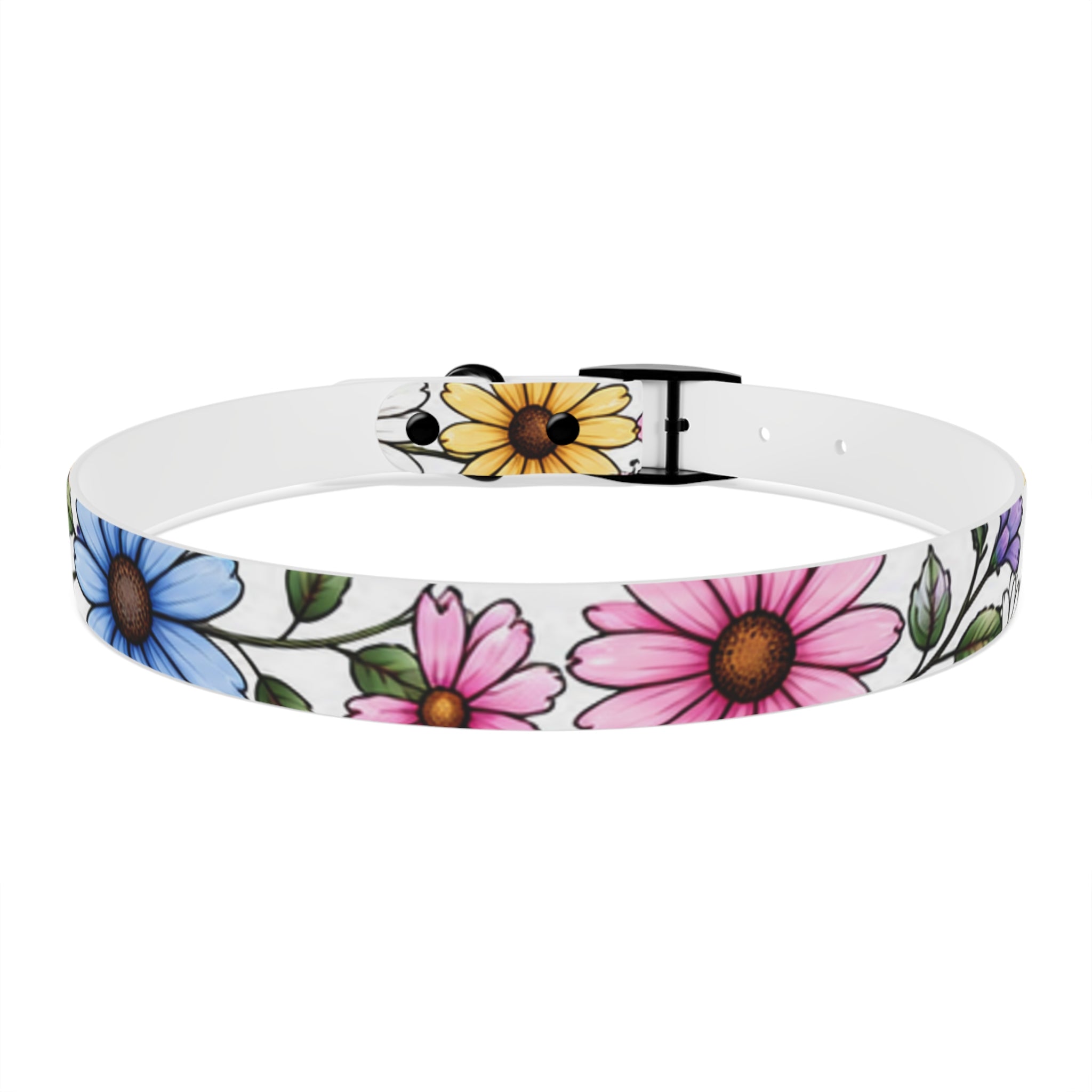 Floral Daisy Dog Collar — Colorful Spring Flower Pet Collar