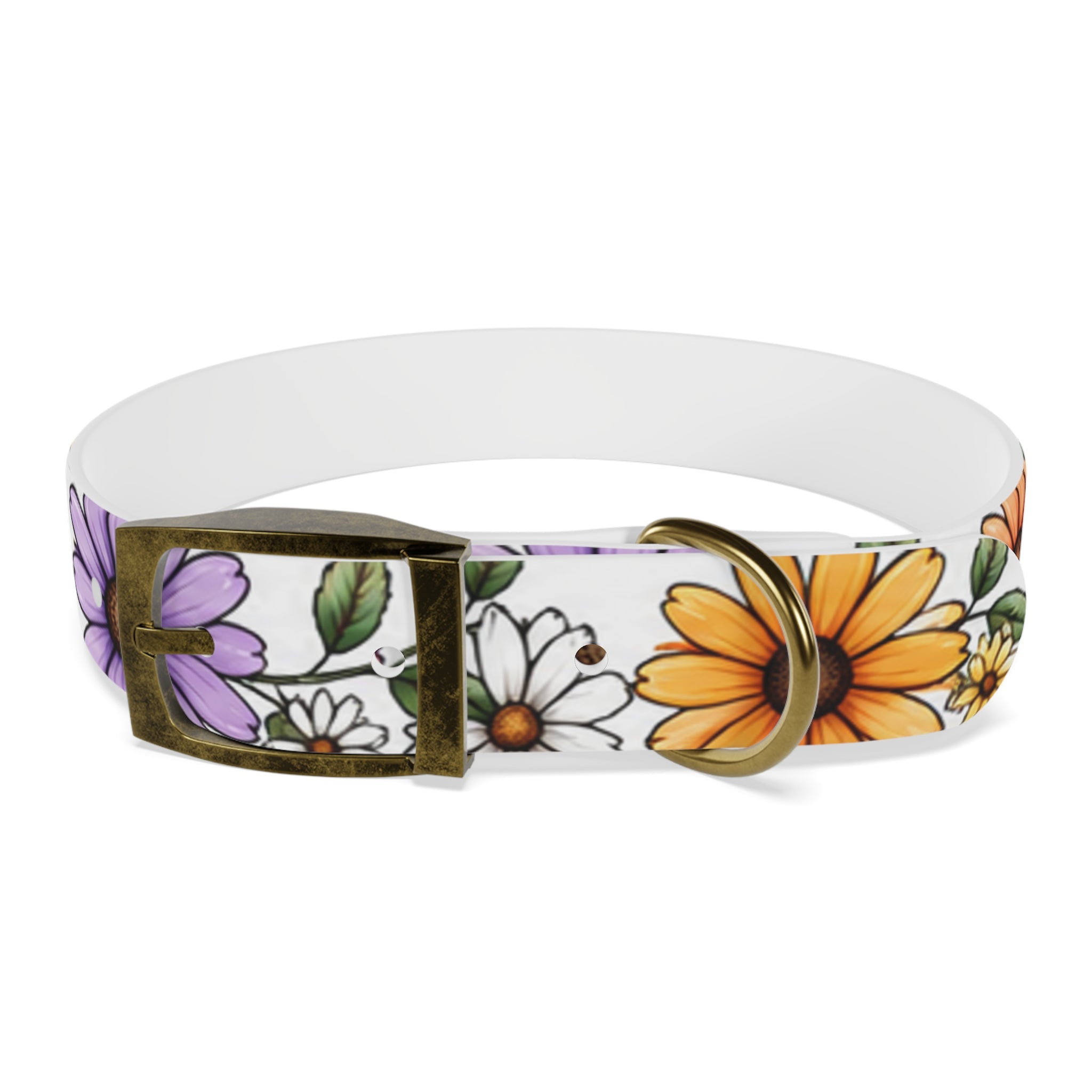 Floral Daisy Dog Collar — Colorful Spring Flower Pet Collar