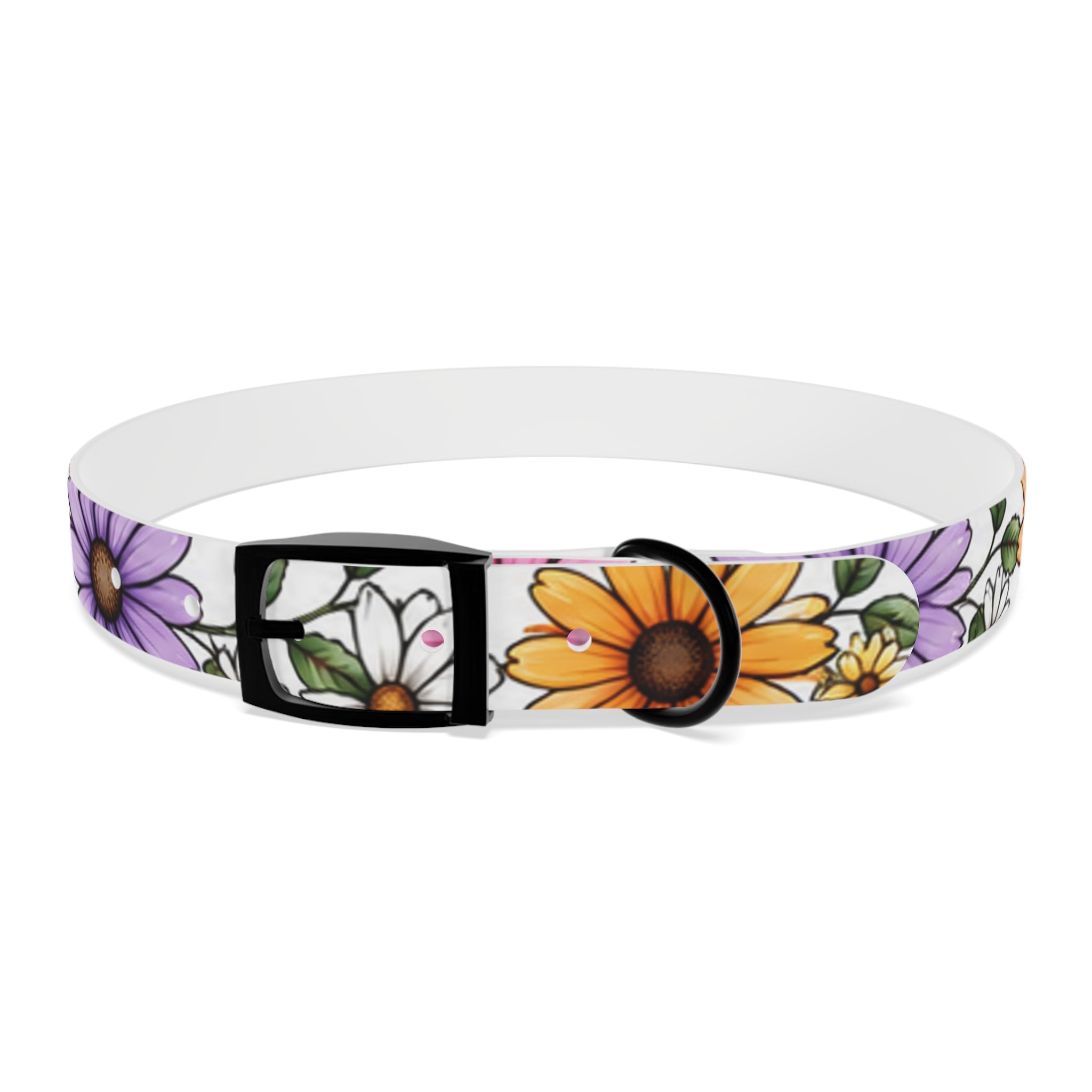 Floral Daisy Dog Collar — Colorful Spring Flower Pet Collar
