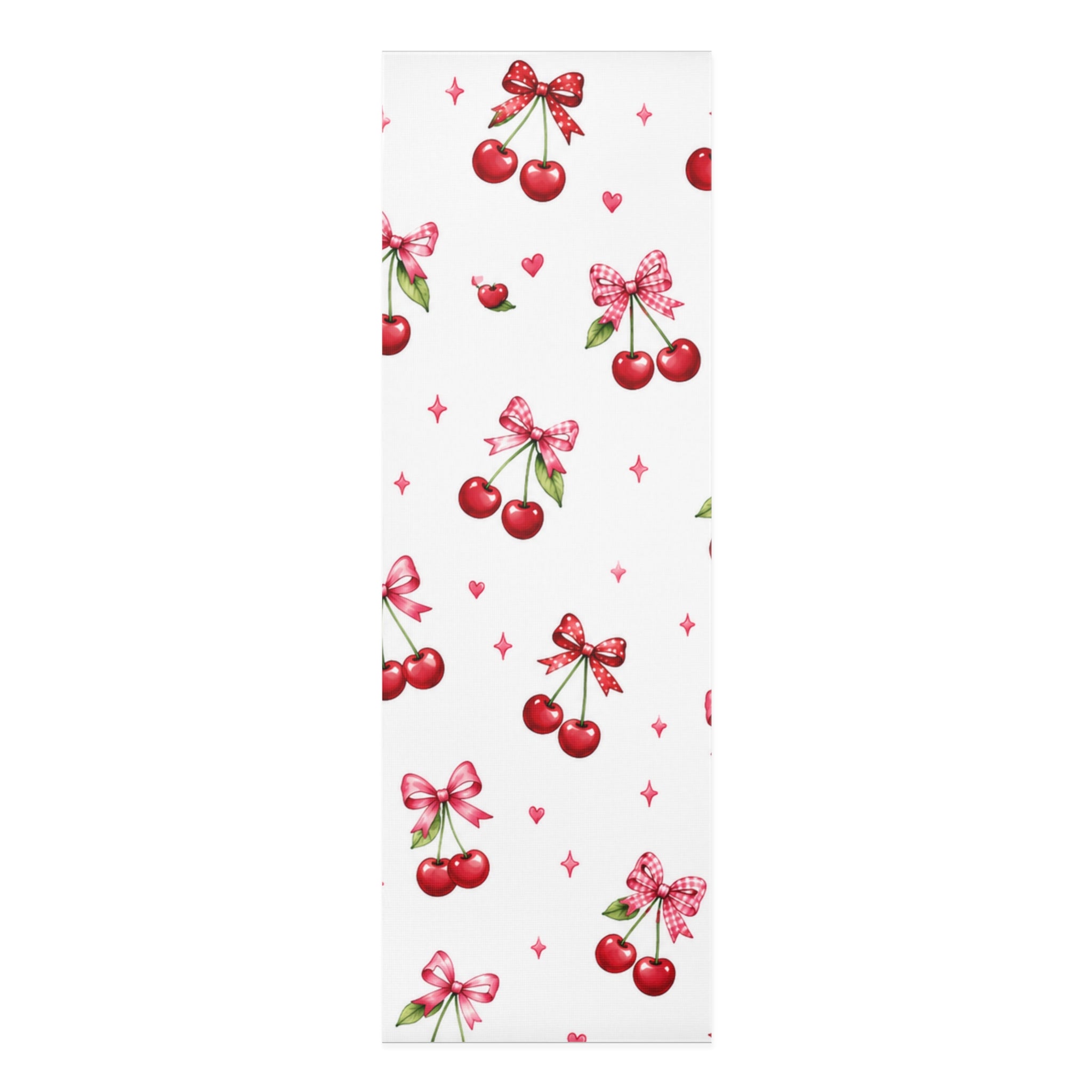 Cherry Bow Foam Yoga Mat — Cute Retro Cherry Pattern Yoga Mat for Women & Teens