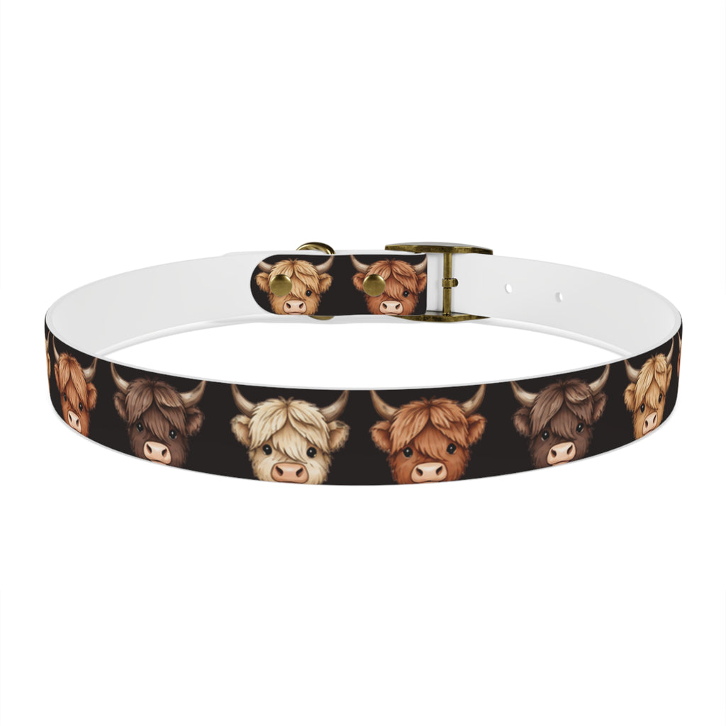 Highland Cow Dog Collar — Cute Scottish Cow Print Pet Collar