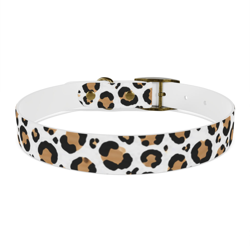 Leopard Print Dog Collar — Stylish Tan & Black Pattern for Small to Large Dogs