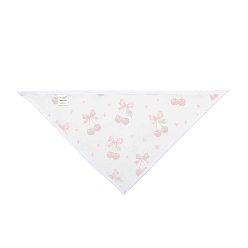 Cherry Bow Pet Bandana — Cute Pink Cherry Pattern Dog & Cat Accessory