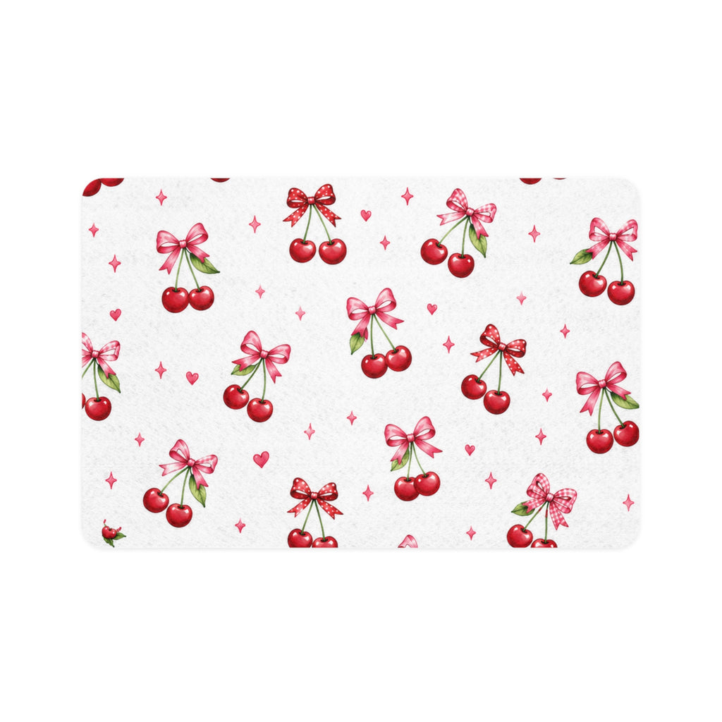 Cherry Bow Pet Food Mat (12x18)