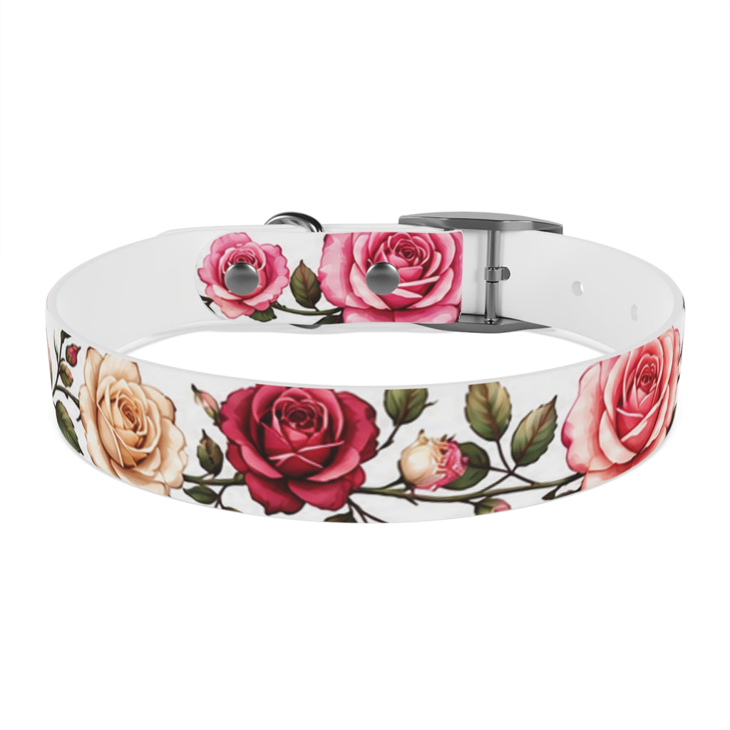Floral Rose Dog Collar — Pink & Cream Garden Print