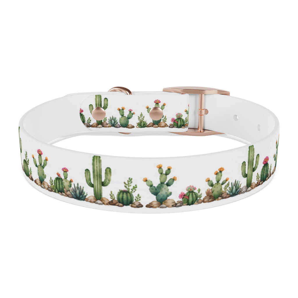 Cactus Garden Dog Collar — Watercolor Succulent Print for Small & Large Dogs