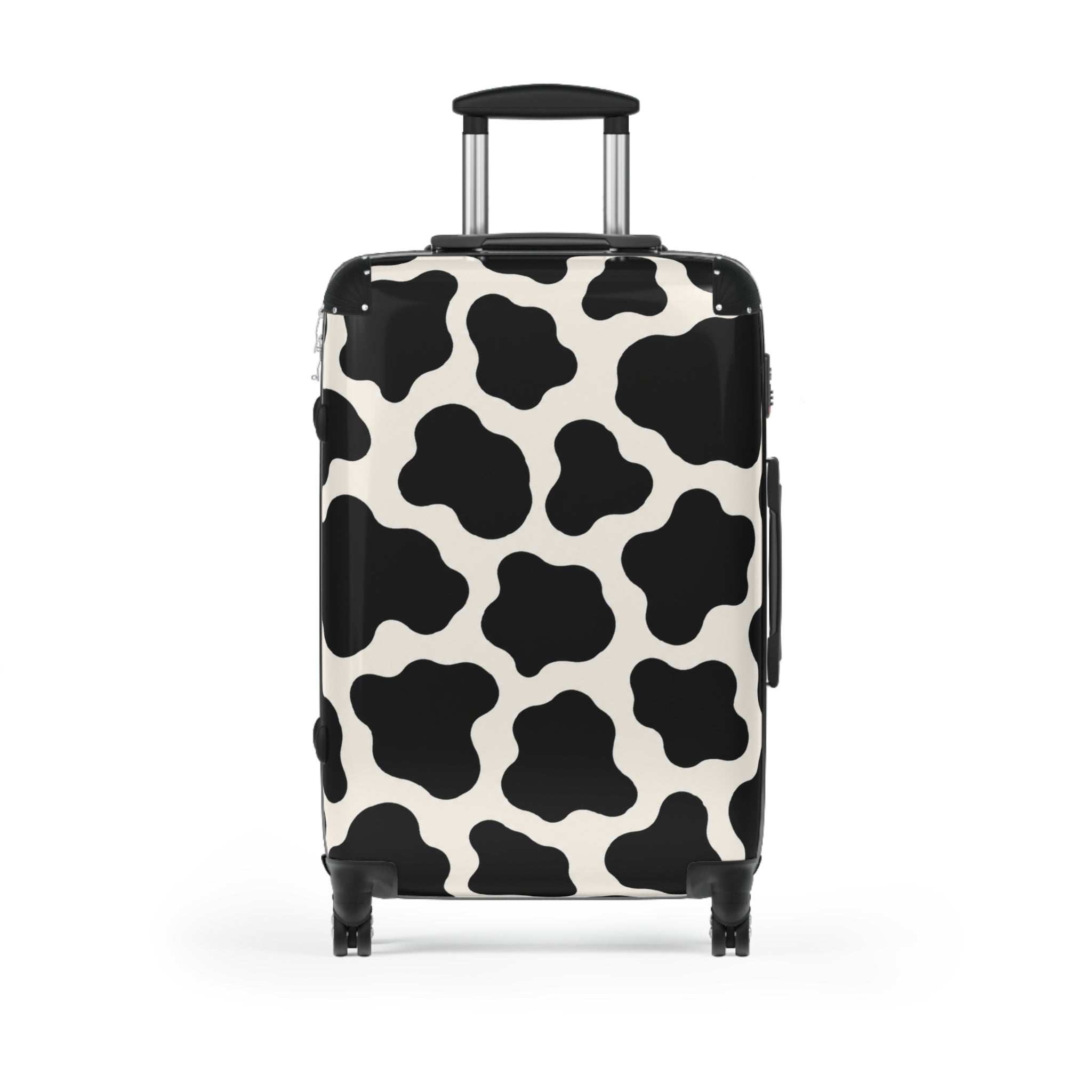 Cow Print Carry-On Suitcase — Black & White Animal Pattern Travel Luggage
