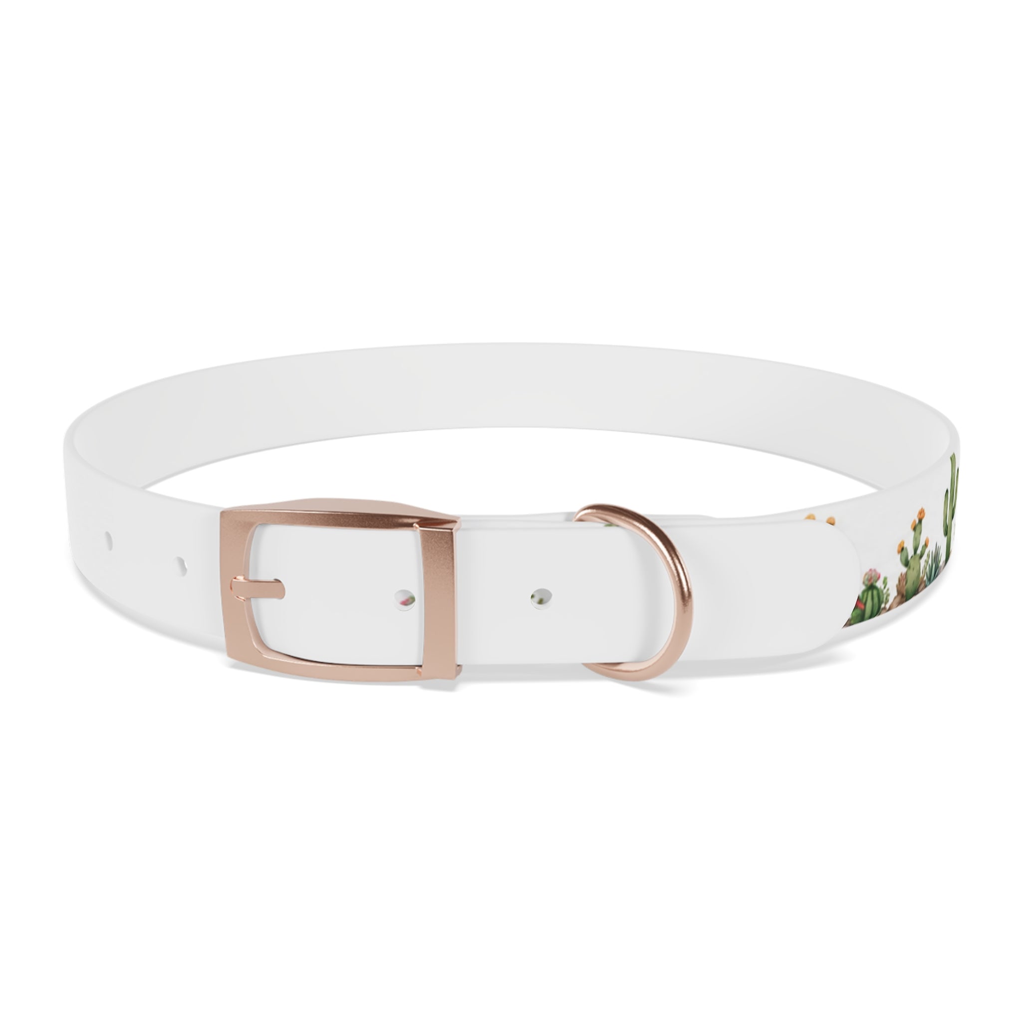 Cactus Garden Dog Collar — Watercolor Succulent Print for Small & Large Dogs