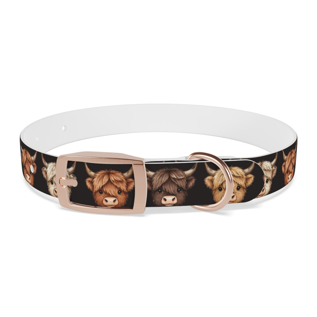 Highland Cow Dog Collar — Cute Scottish Cow Print Pet Collar