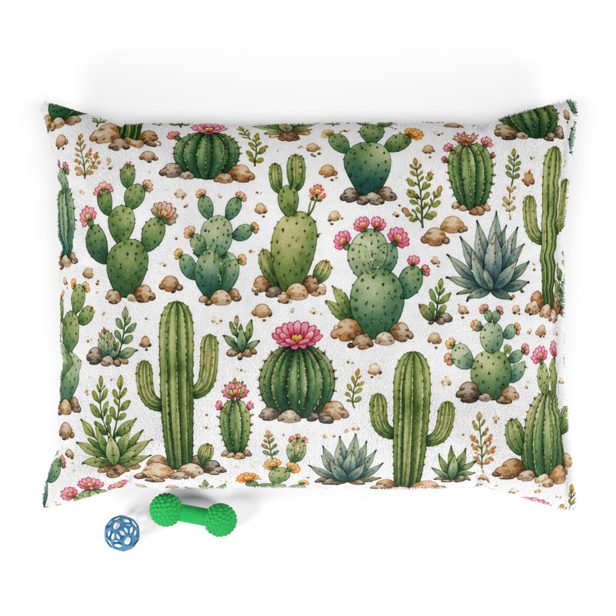 Cactus Garden Pet Bed — Floral Desert Print Dog & Cat Pillow