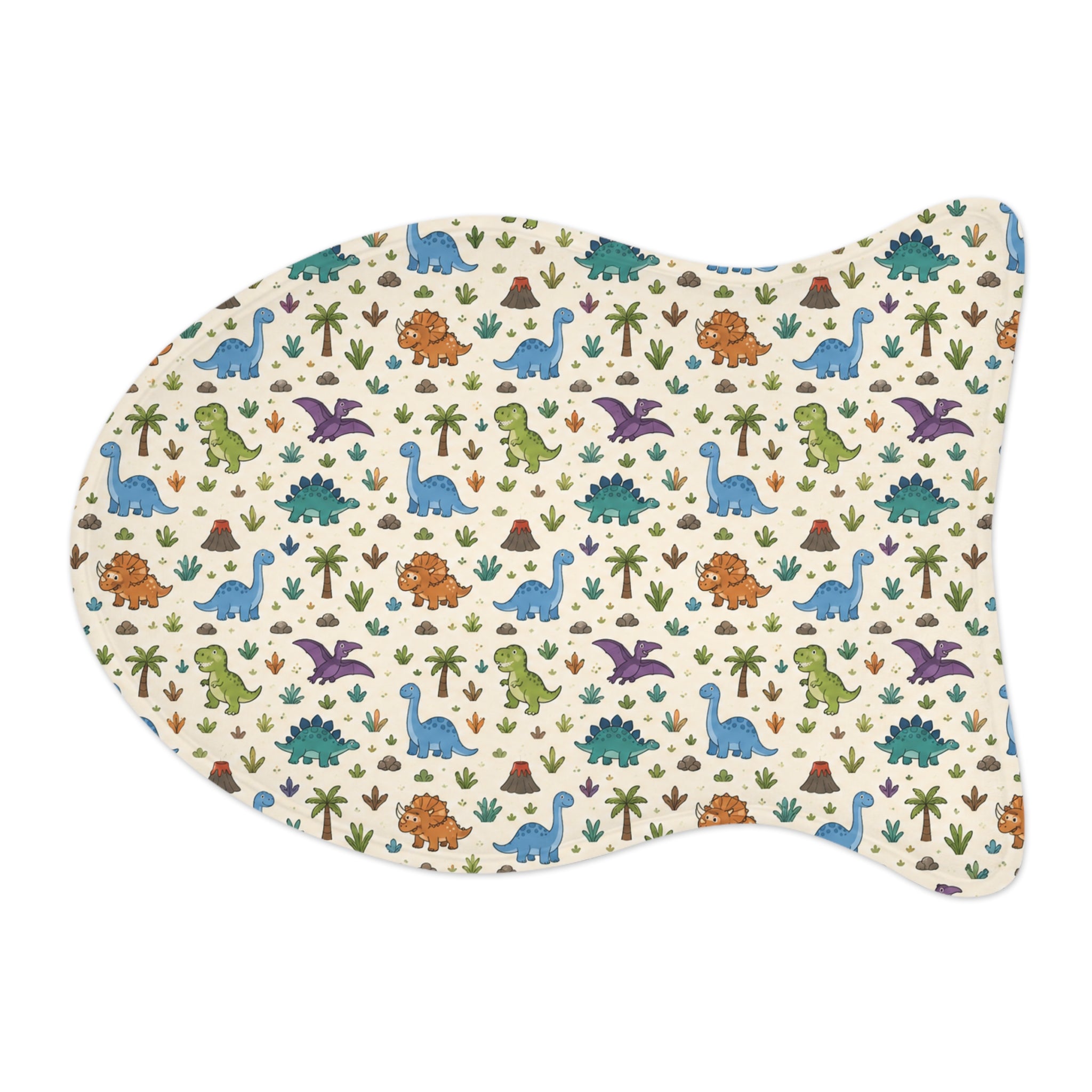 Dinosaur Print Pet Feeding Mat – Non-Slip Food & Water Placemat for Dogs & Cats
