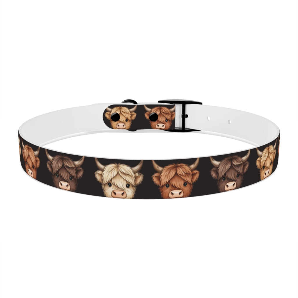 Highland Cow Dog Collar — Cute Scottish Cow Print Pet Collar