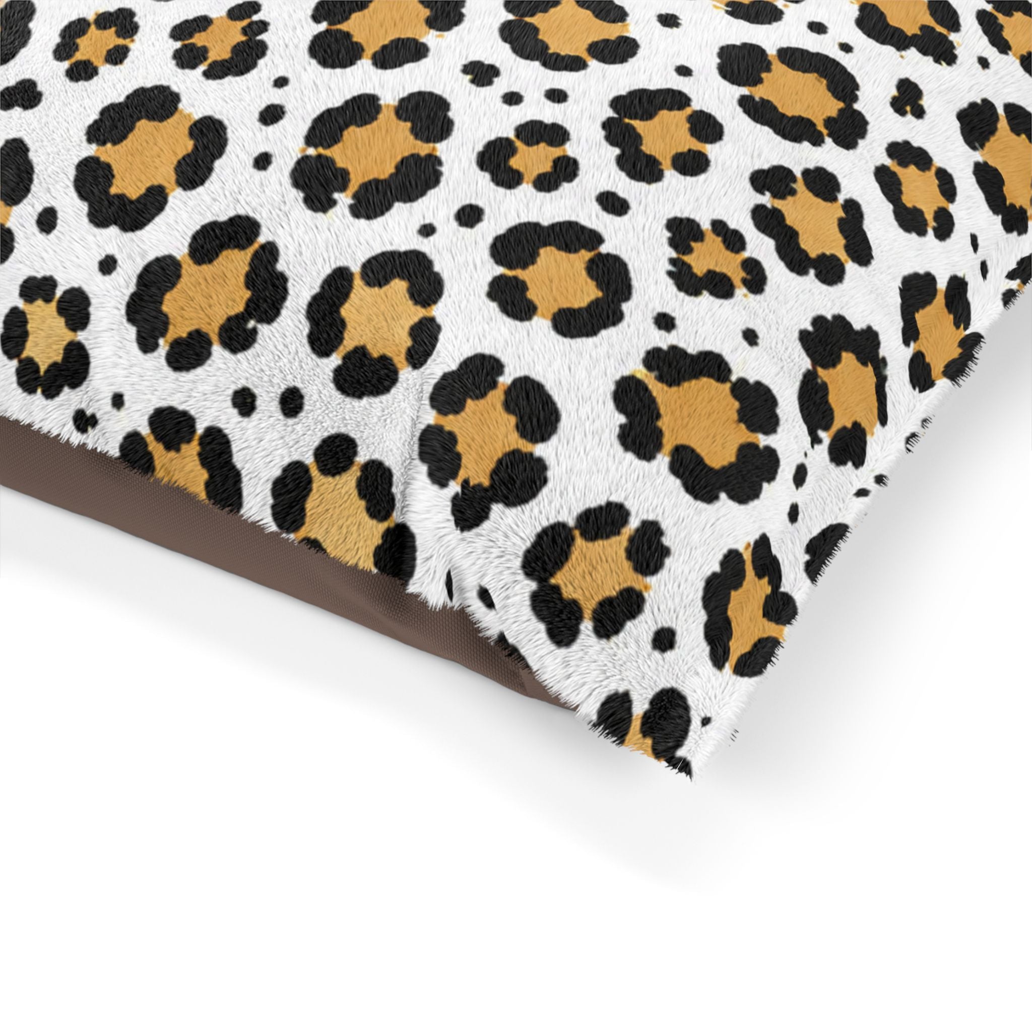 Leopard Print Pet Bed — Cozy Faux Fur Cushion for Dogs & Cats
