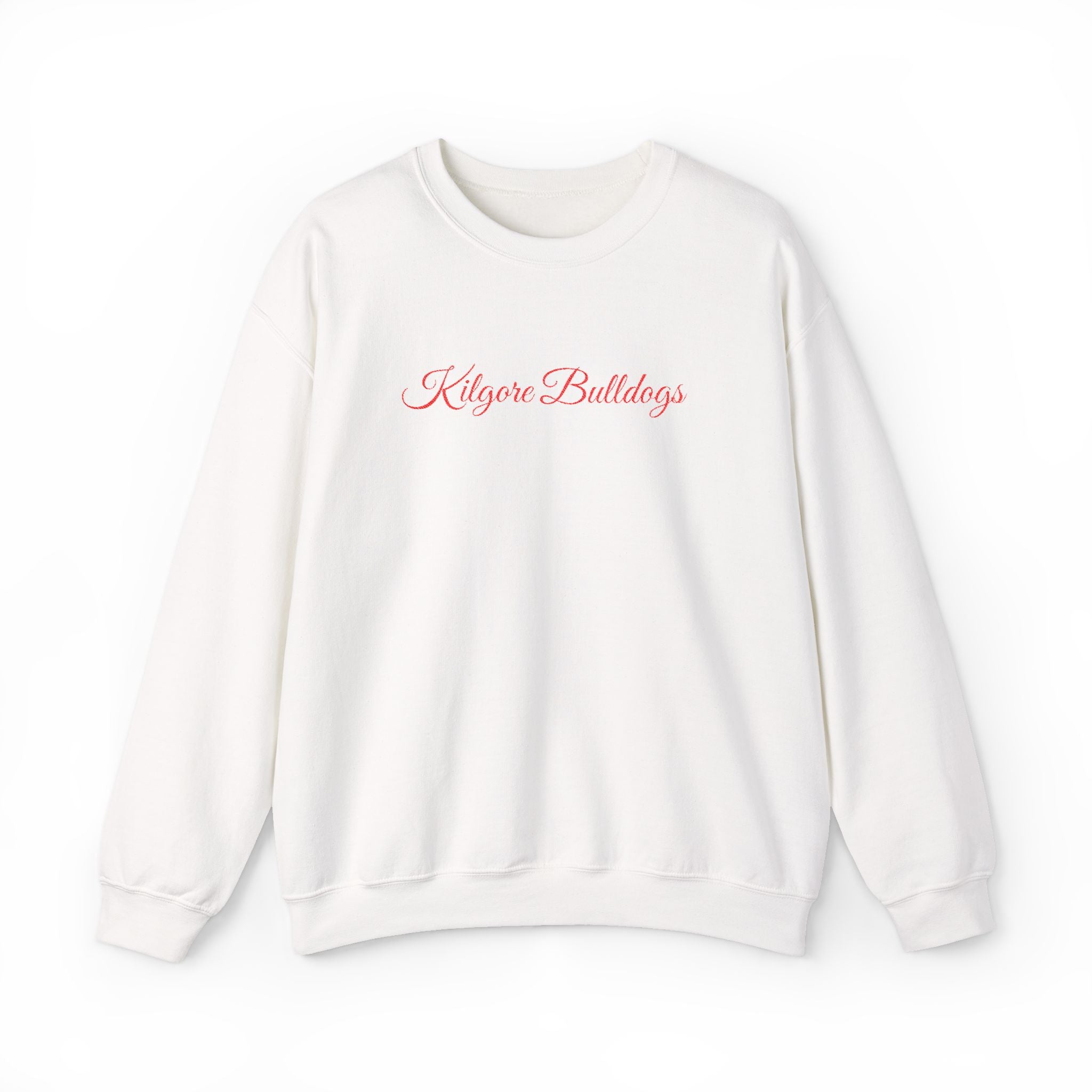 Crewneck Sweatshirt — 'Kilgore Bulldogs' Script Logo, Soft Casual School Spirit Pullover