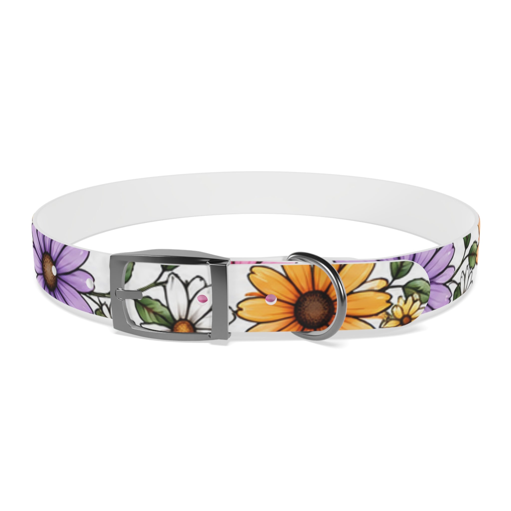 Floral Daisy Dog Collar — Colorful Spring Flower Pet Collar