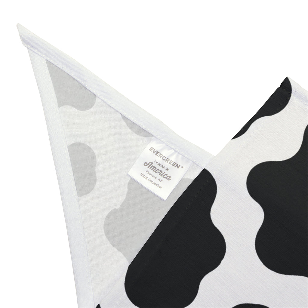 Cow Print Pet Bandana — Black & White Farm Animal Pattern Dog Bandana