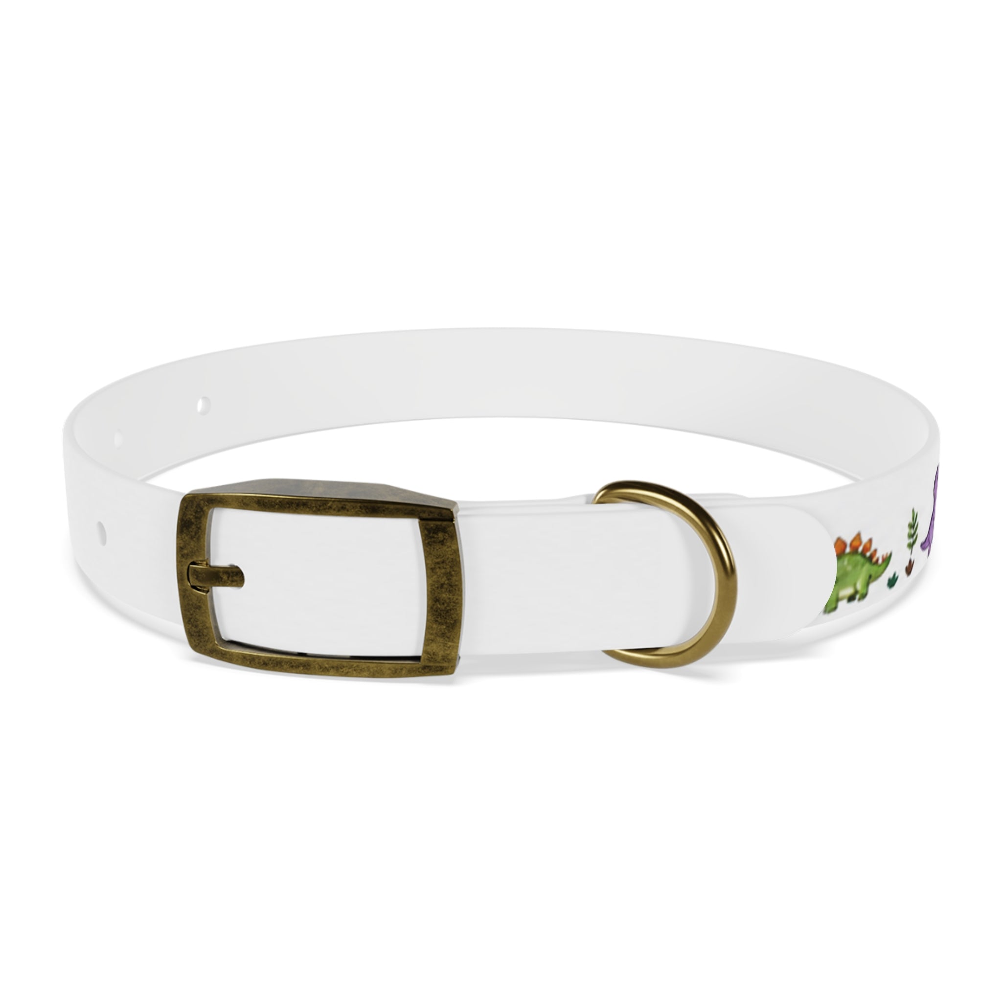 Cute Watercolor Dinosaurs Dog Collar – Adjustable Pet Collar with Colorful Dino Pattern
