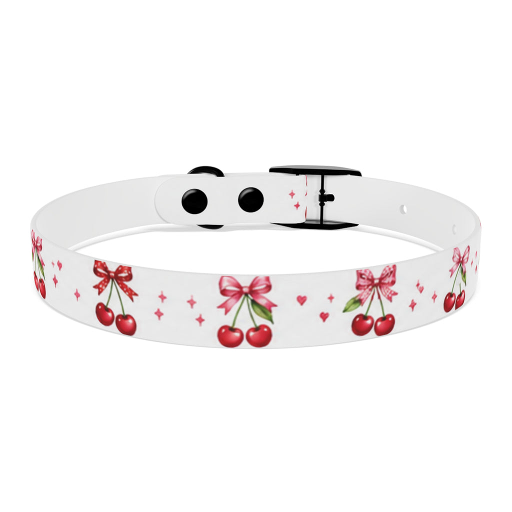 Cherry Bow Dog Collar — Cute Red Cherries Pattern Collar for Small & Medium Dogs
