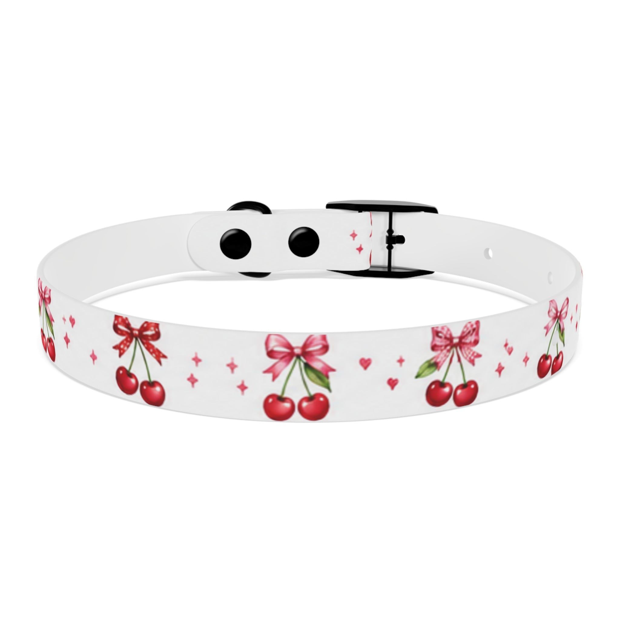 Cherry Bow Dog Collar — Cute Red Cherries Pattern Collar for Small & Medium Dogs