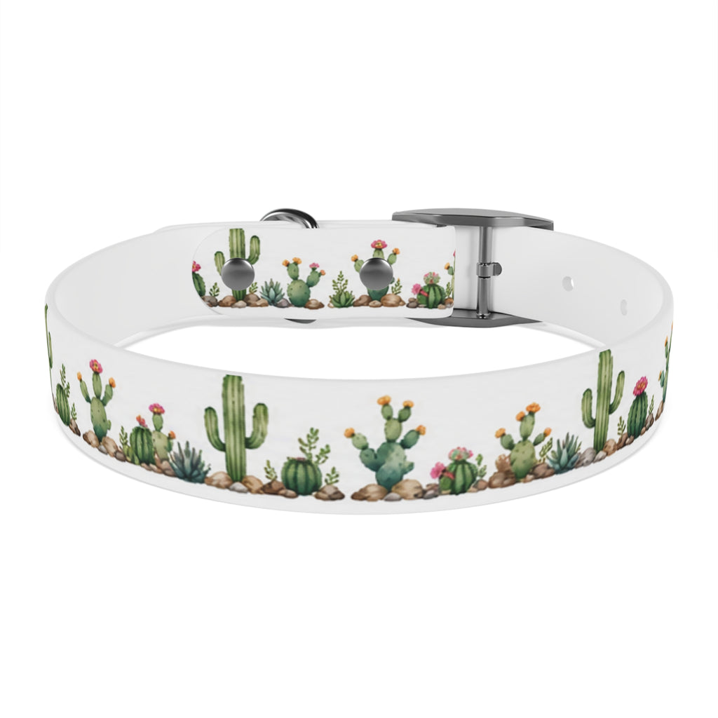 Cactus Garden Dog Collar — Watercolor Succulent Print for Small & Large Dogs