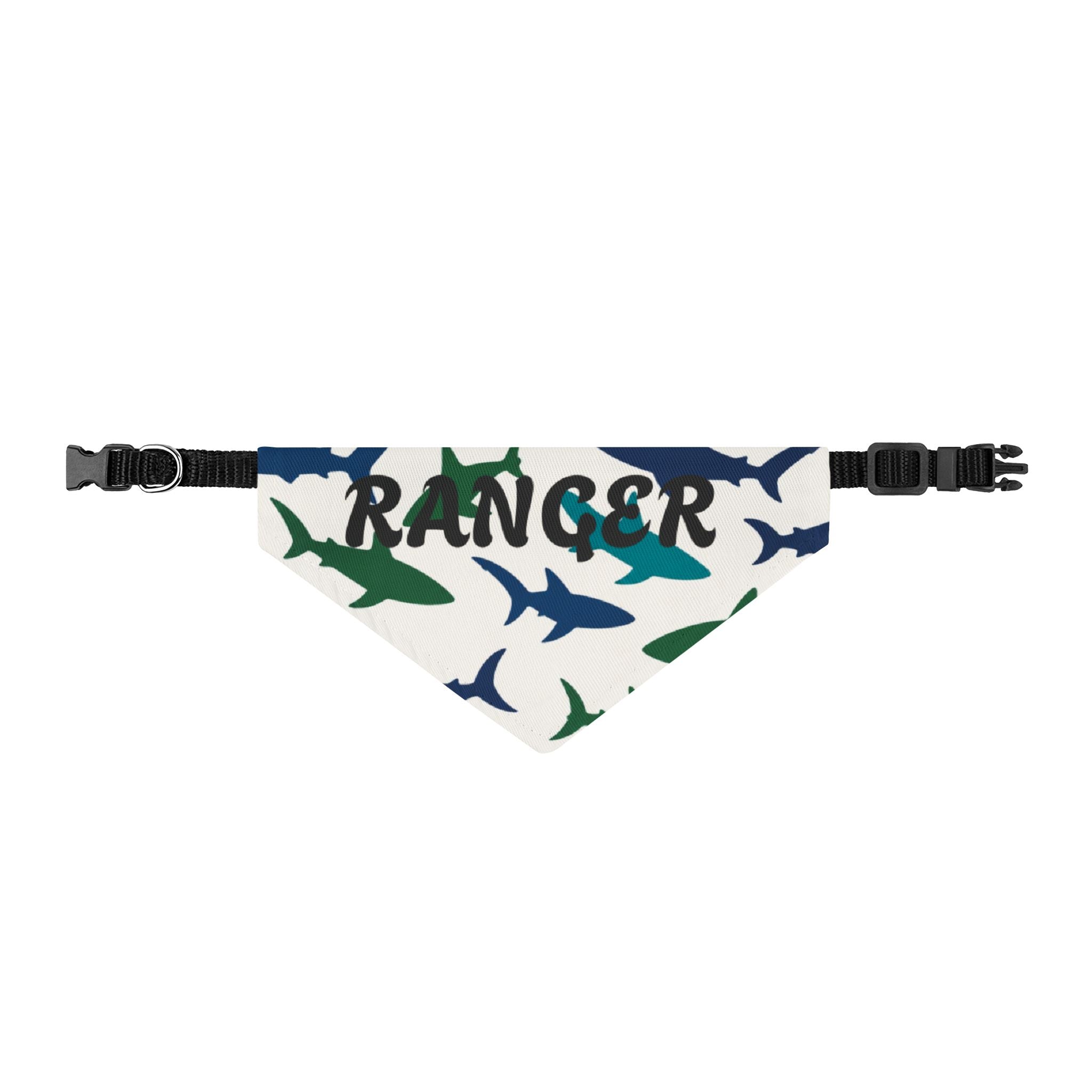 Clip-on Pet Bandana — 'RANGER' Shark Print Collar Accessory