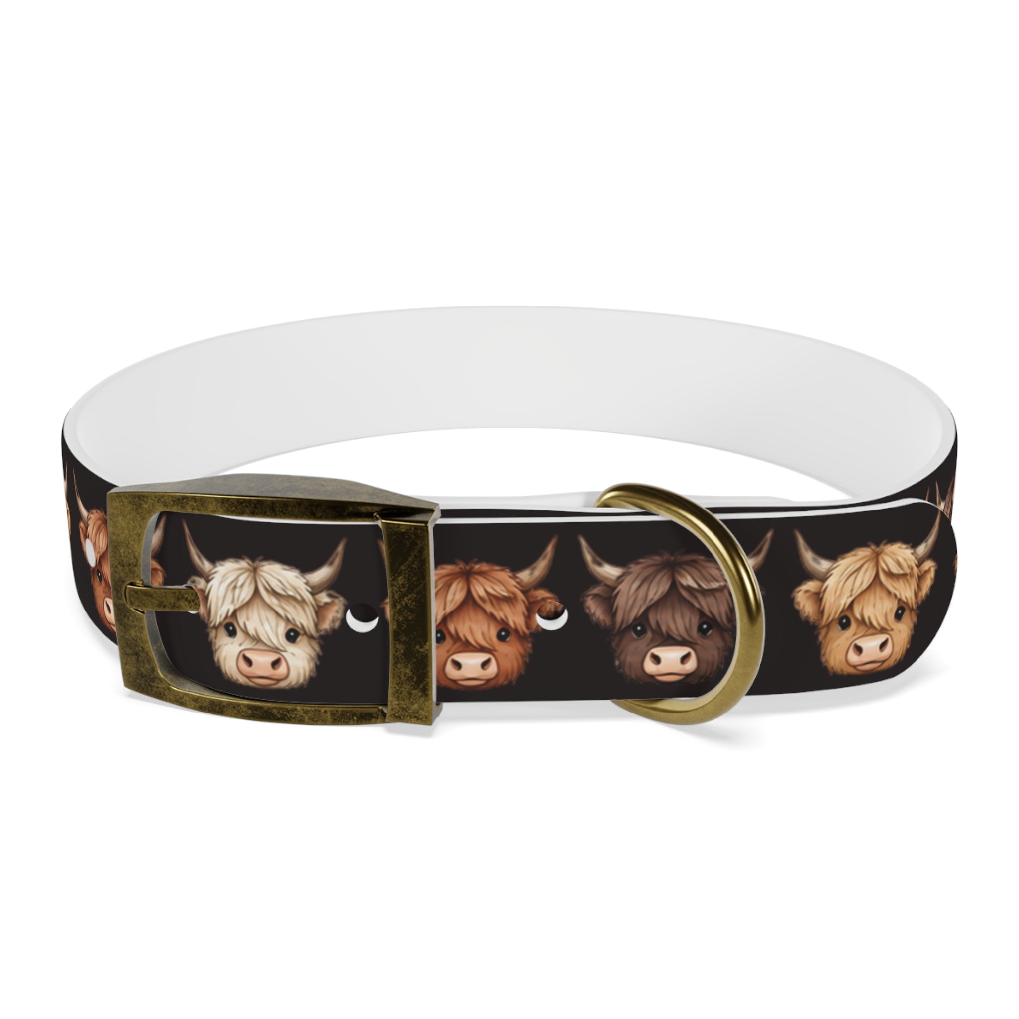 Highland Cow Dog Collar — Cute Scottish Cow Print Pet Collar