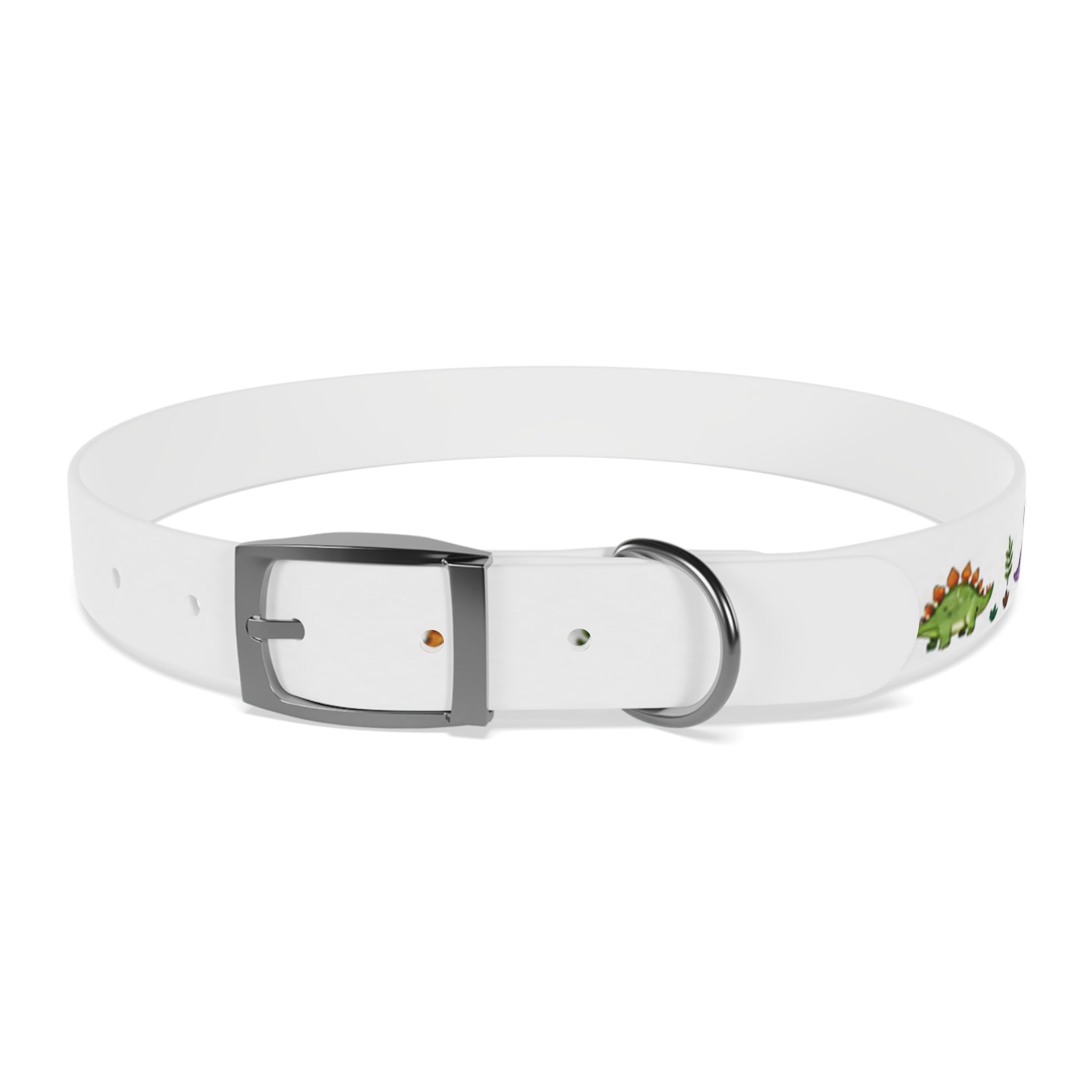 Cute Watercolor Dinosaurs Dog Collar – Adjustable Pet Collar with Colorful Dino Pattern