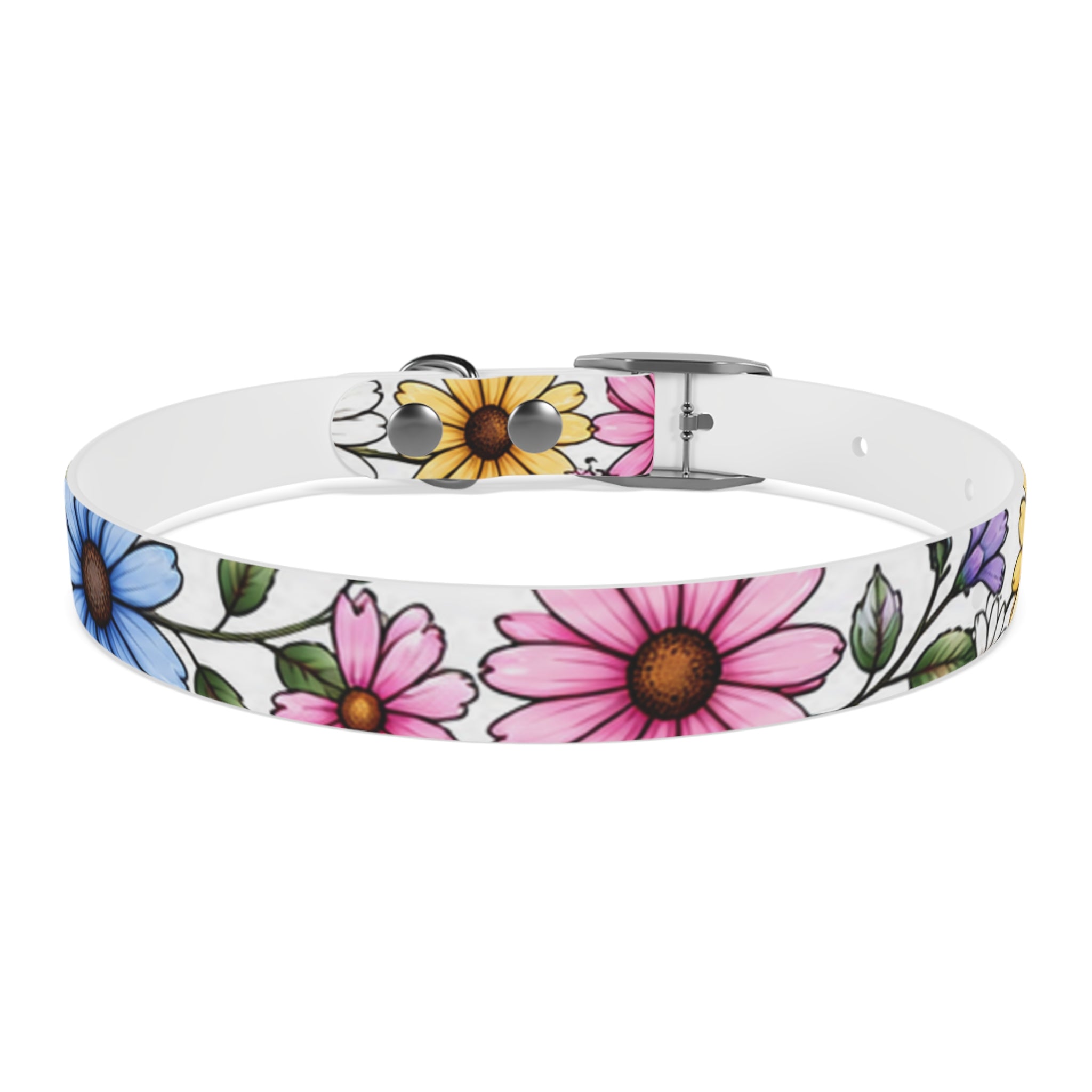Floral Daisy Dog Collar — Colorful Spring Flower Pet Collar