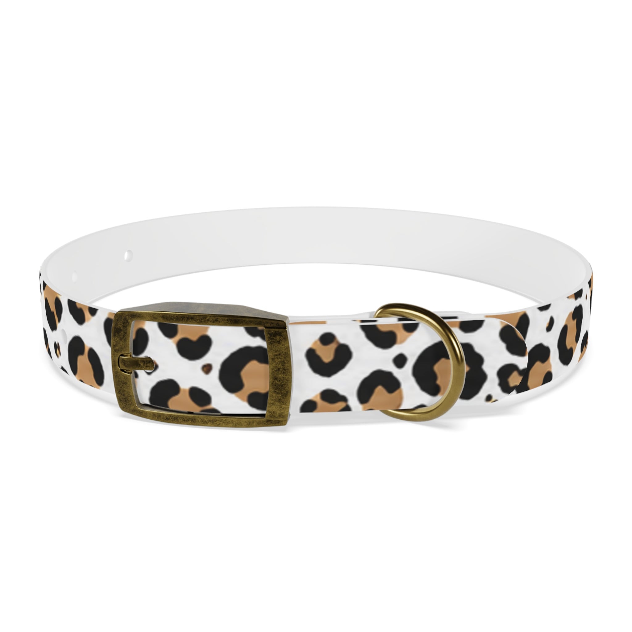 Leopard Print Dog Collar — Stylish Tan & Black Pattern for Small to Large Dogs