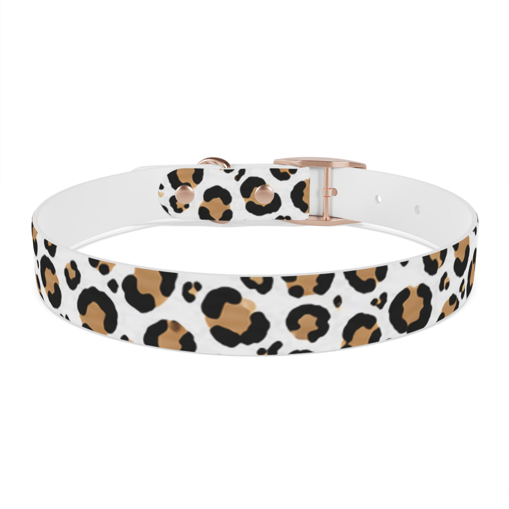 Leopard Print Dog Collar — Stylish Tan & Black Pattern for Small to Large Dogs