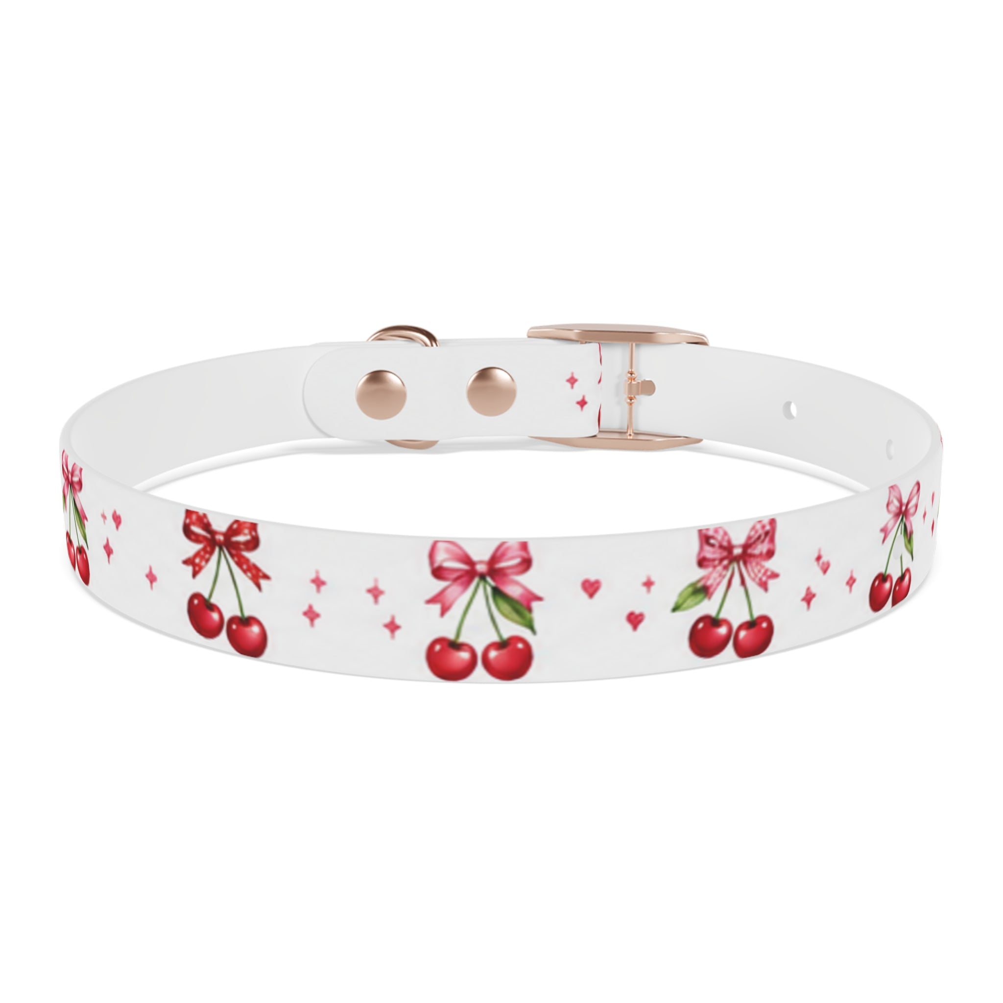 Cherry Bow Dog Collar — Cute Red Cherries Pattern Collar for Small & Medium Dogs