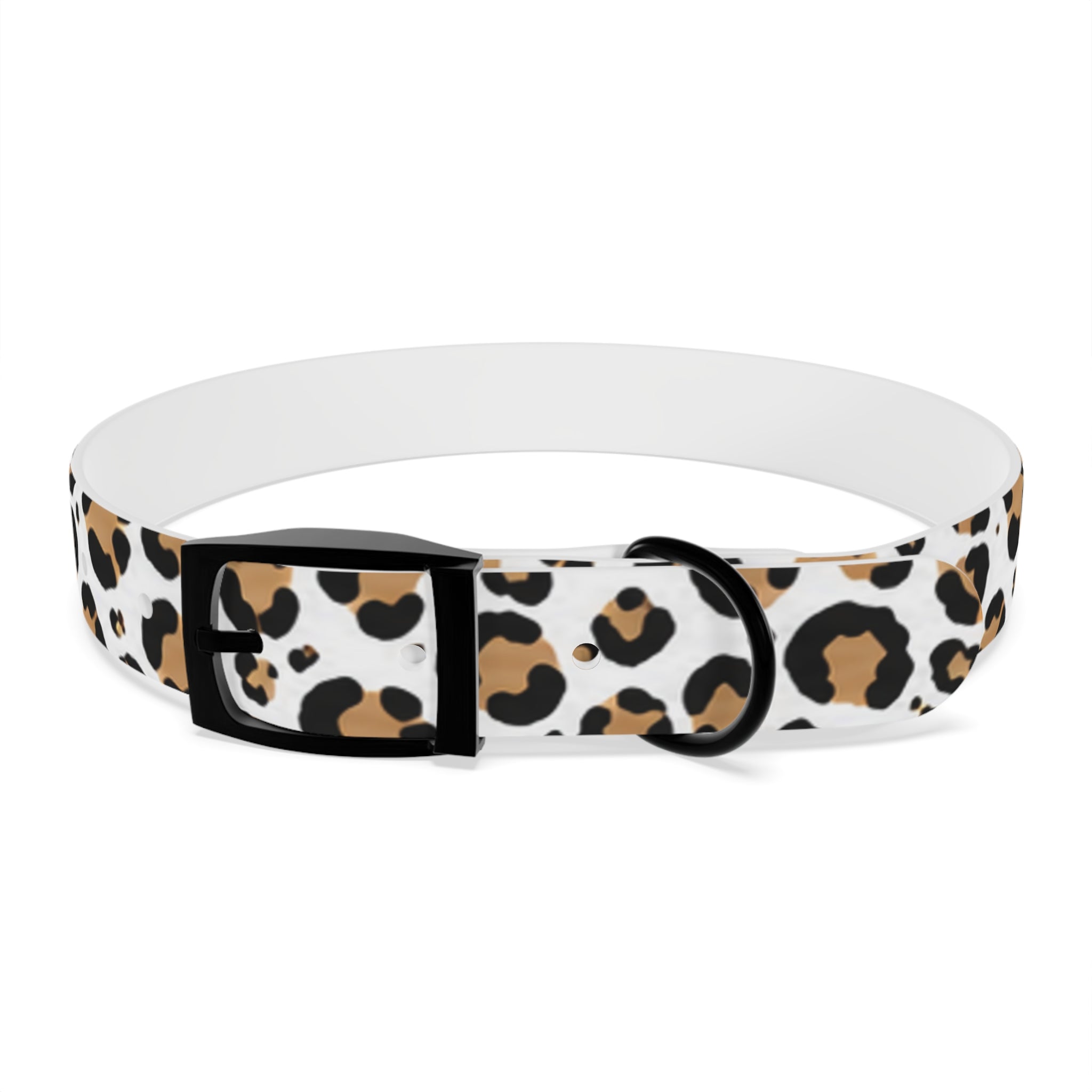Leopard Print Dog Collar — Stylish Tan & Black Pattern for Small to Large Dogs
