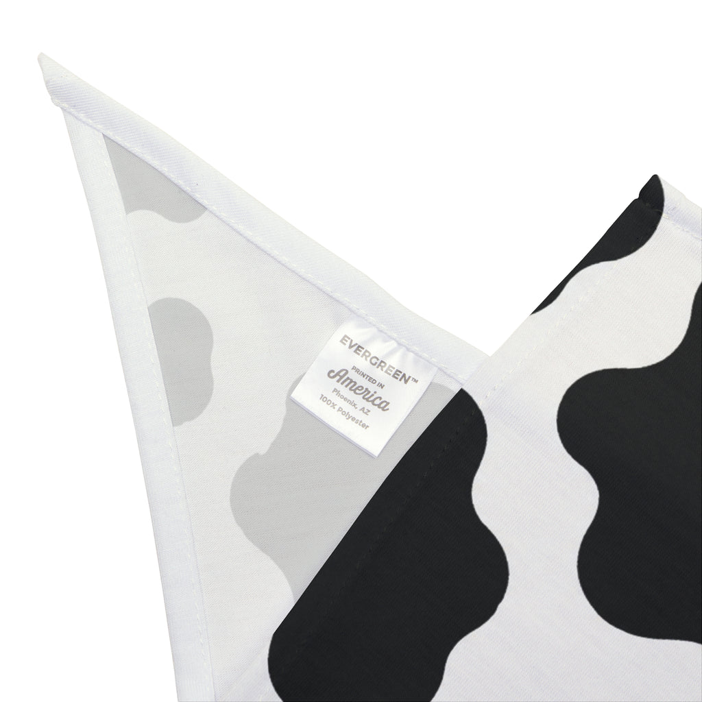 Cow Print Pet Bandana — Black & White Farm Animal Pattern Dog Bandana