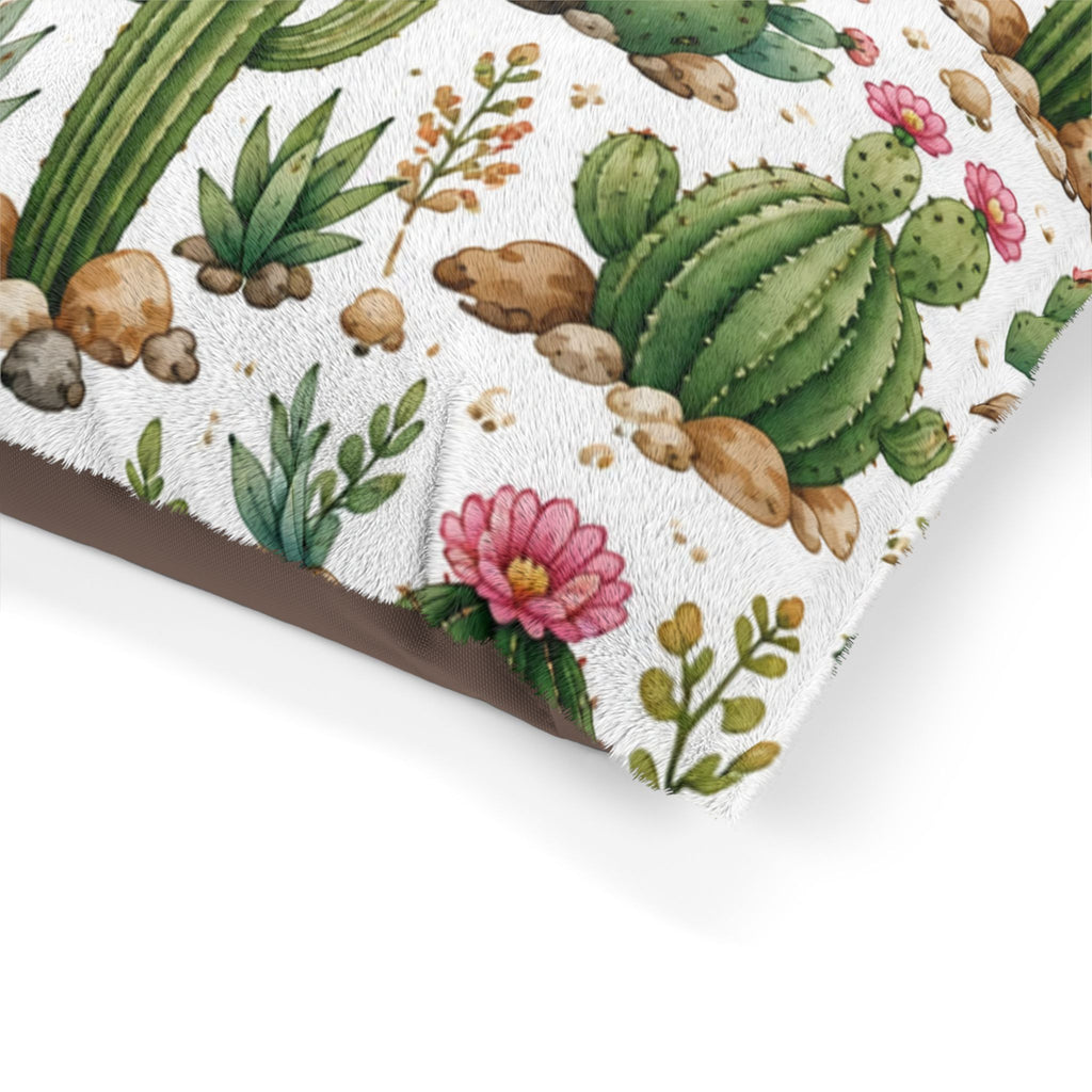 Cactus Garden Pet Bed — Floral Desert Print Dog & Cat Pillow