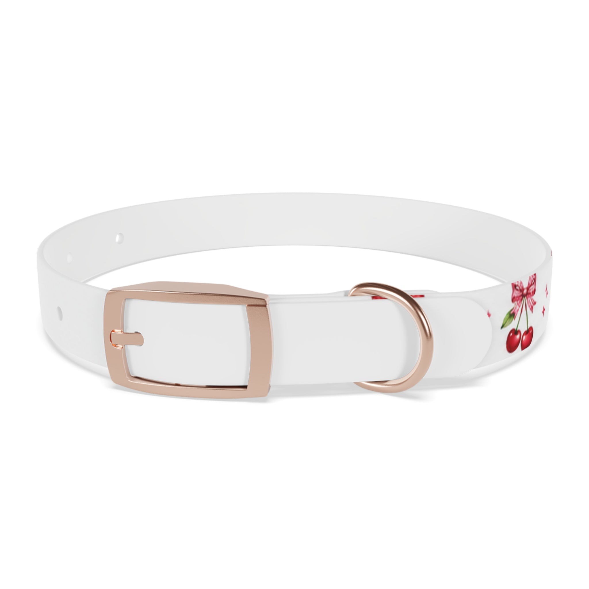 Cherry Bow Dog Collar — Cute Red Cherries Pattern Collar for Small & Medium Dogs