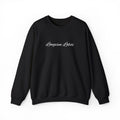 Crewneck Sweatshirt — Minimal 'shop small' Script Logo, Cozy Casual Gift
