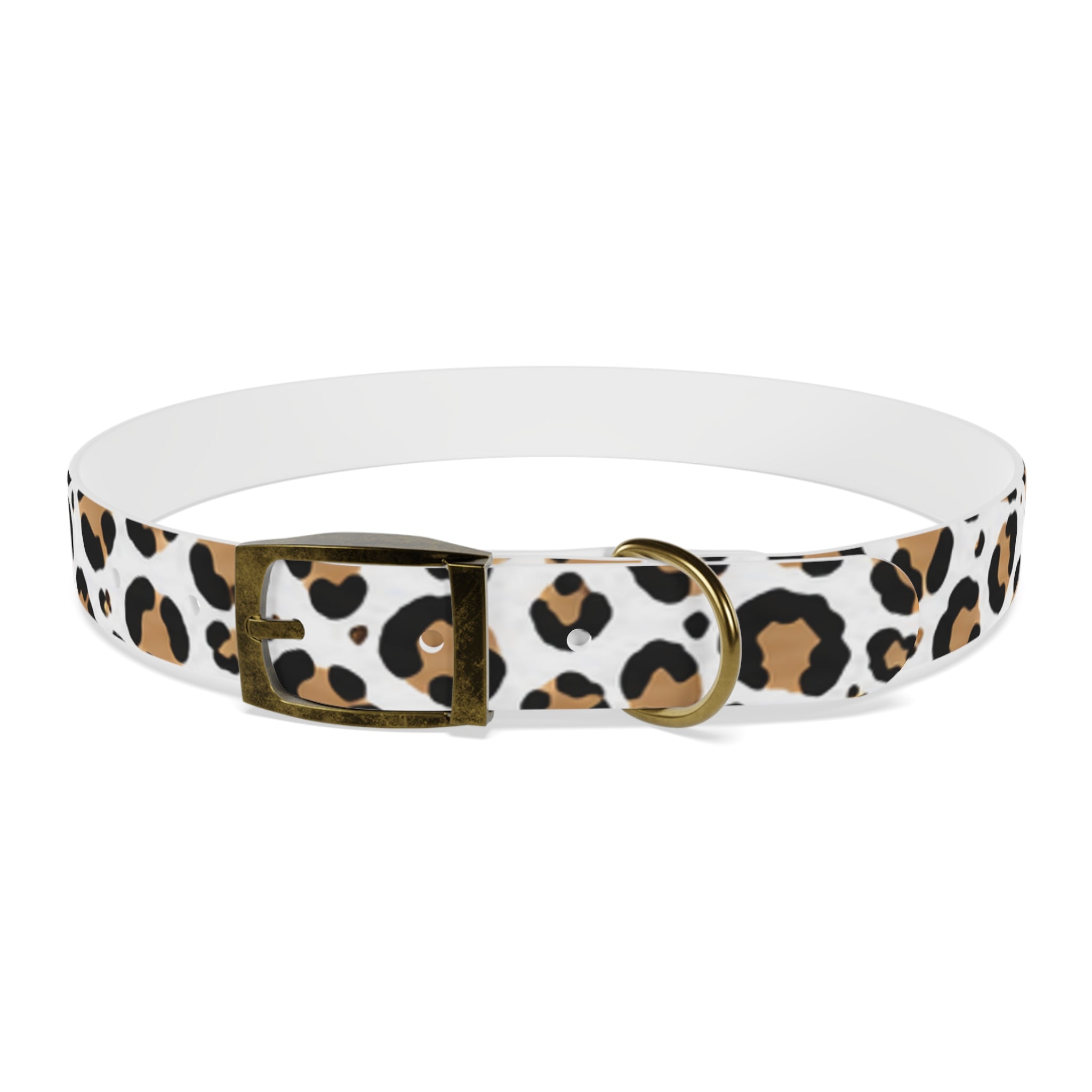 Leopard Print Dog Collar — Stylish Tan & Black Pattern for Small to Large Dogs