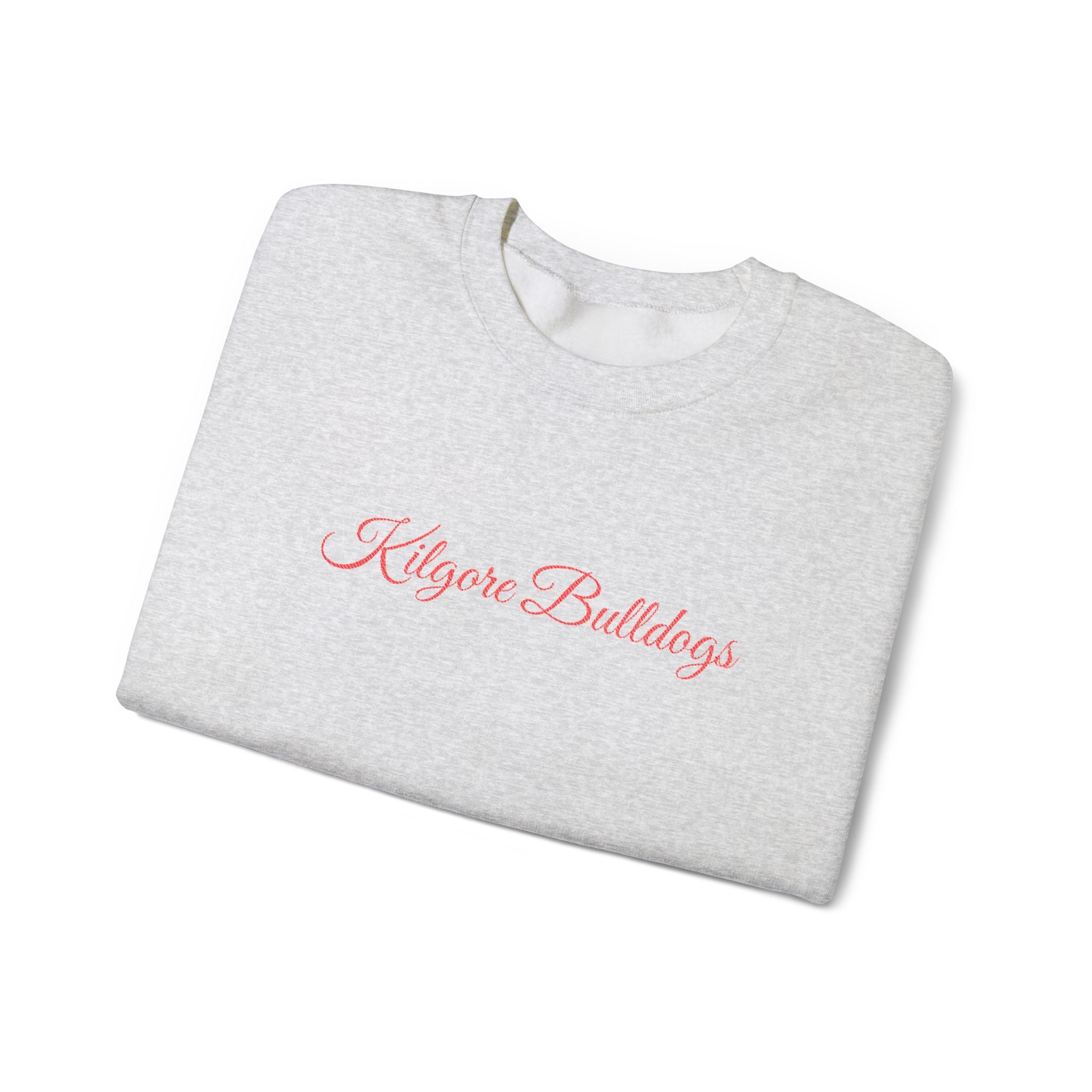 Crewneck Sweatshirt — 'Kilgore Bulldogs' Script Logo, Soft Casual School Spirit Pullover