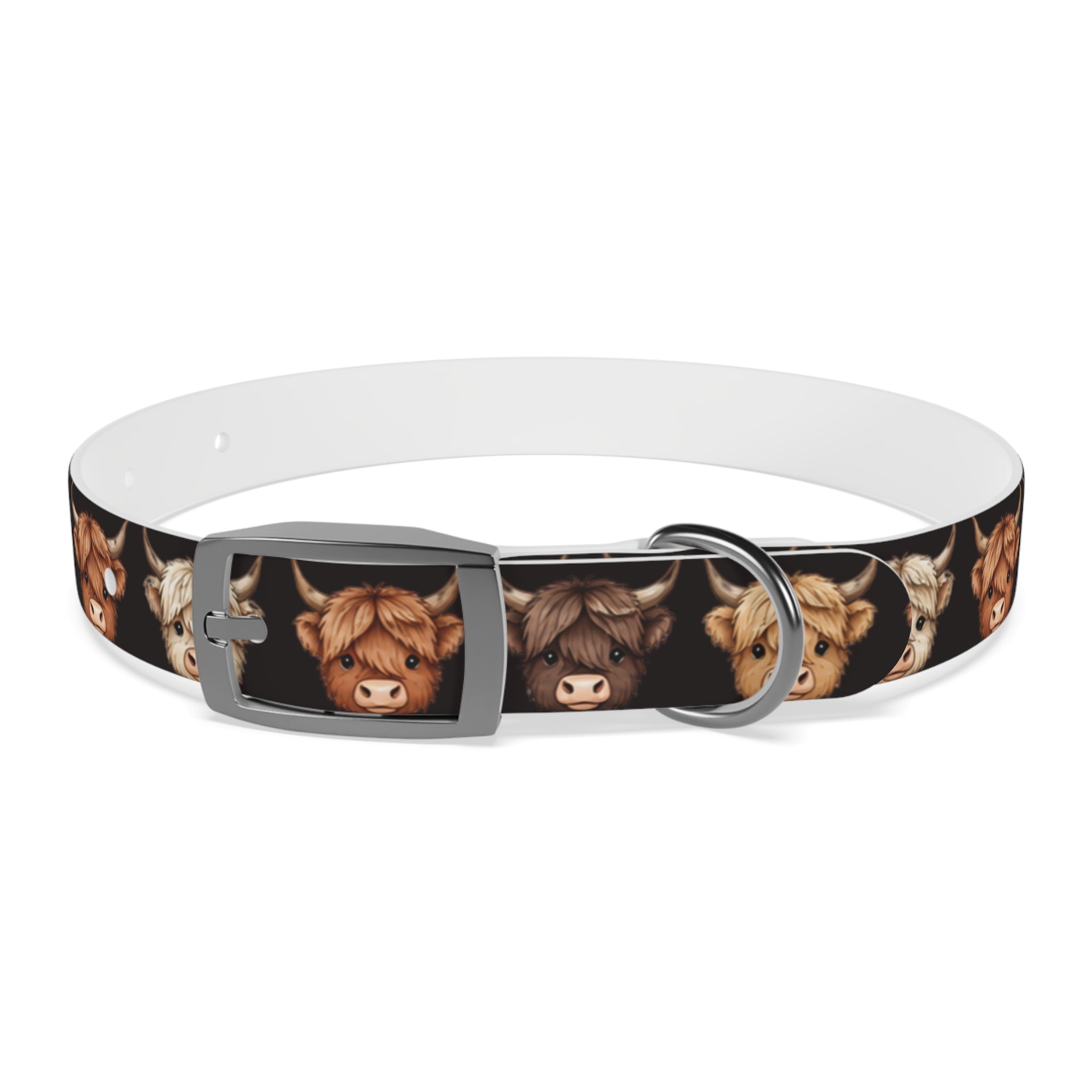 Highland Cow Dog Collar — Cute Scottish Cow Print Pet Collar