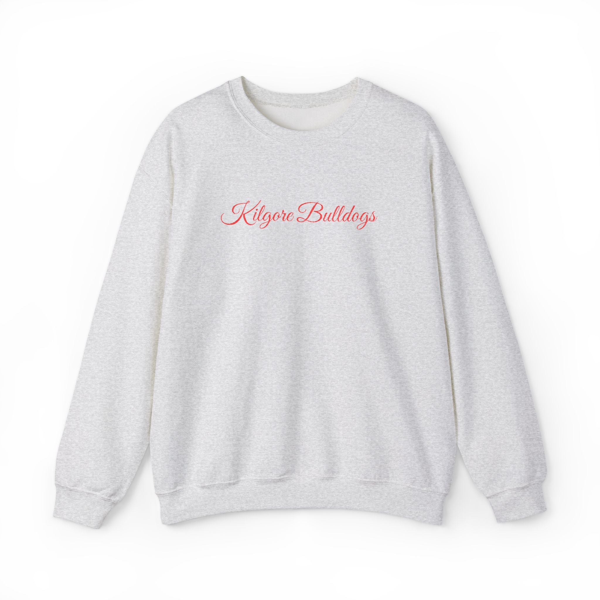 Crewneck Sweatshirt — 'Kilgore Bulldogs' Script Logo, Soft Casual School Spirit Pullover